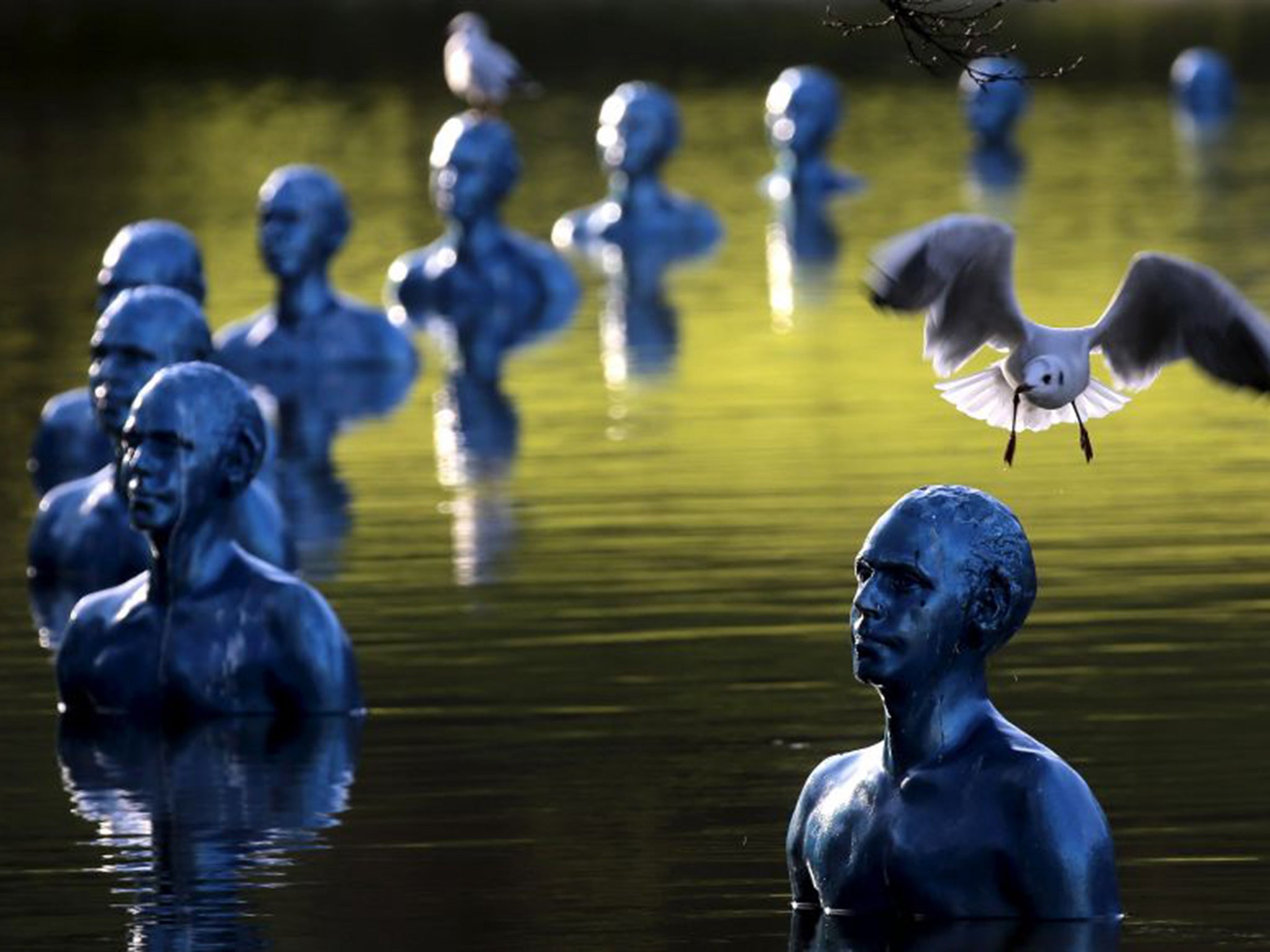 ‘Where the Tides Ebb and Flow’, an artwork by the Argentinian artist Pedro Marzorati, has been installed in a pond at Parc Montsouris, Paris, ahead of the two-week COP21 climate-change summit, which begins in the capital on Monday
