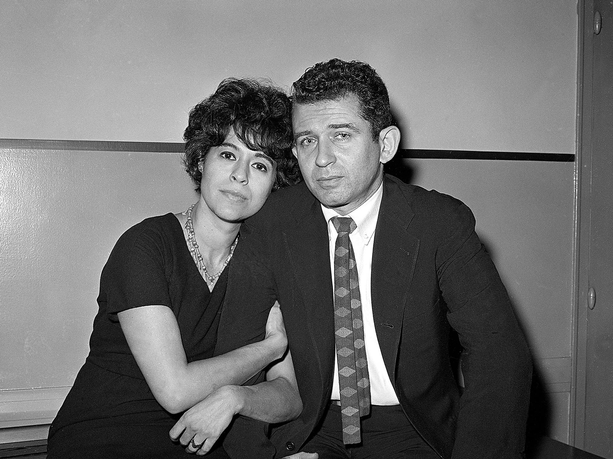 Adele and Norman Mailer at the court house in New York in 1960 where he was convicted of assault after stabbing her