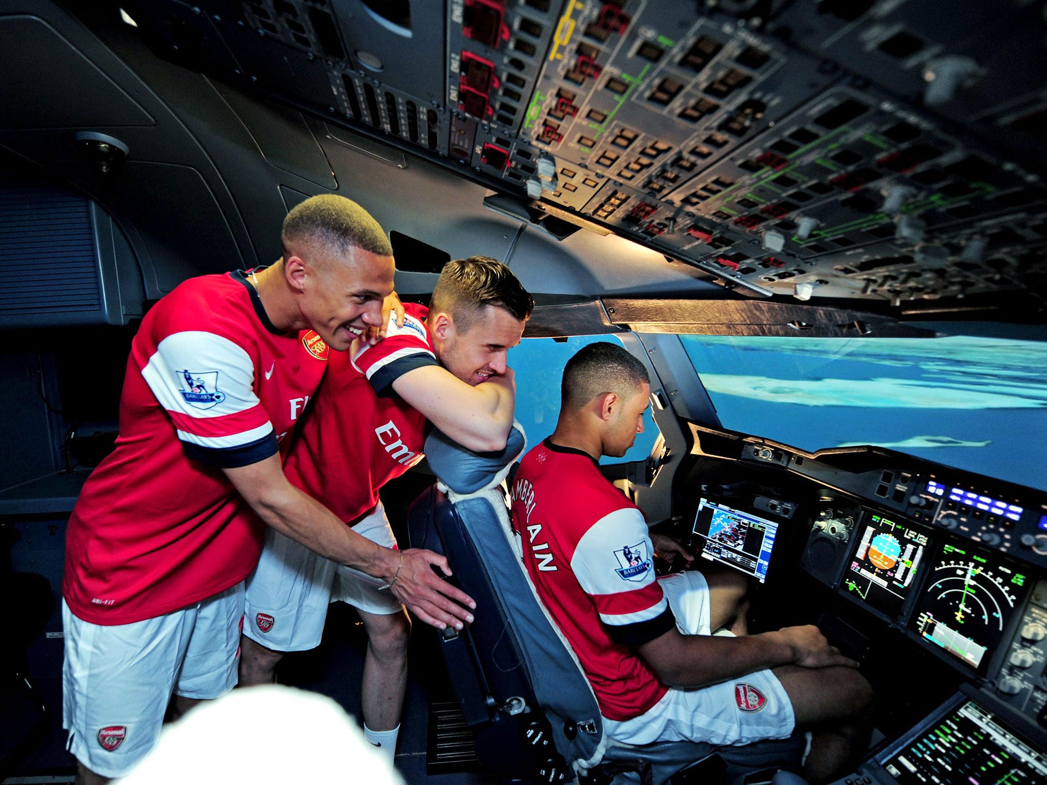 At least the Arsenal players won't be flying themselves