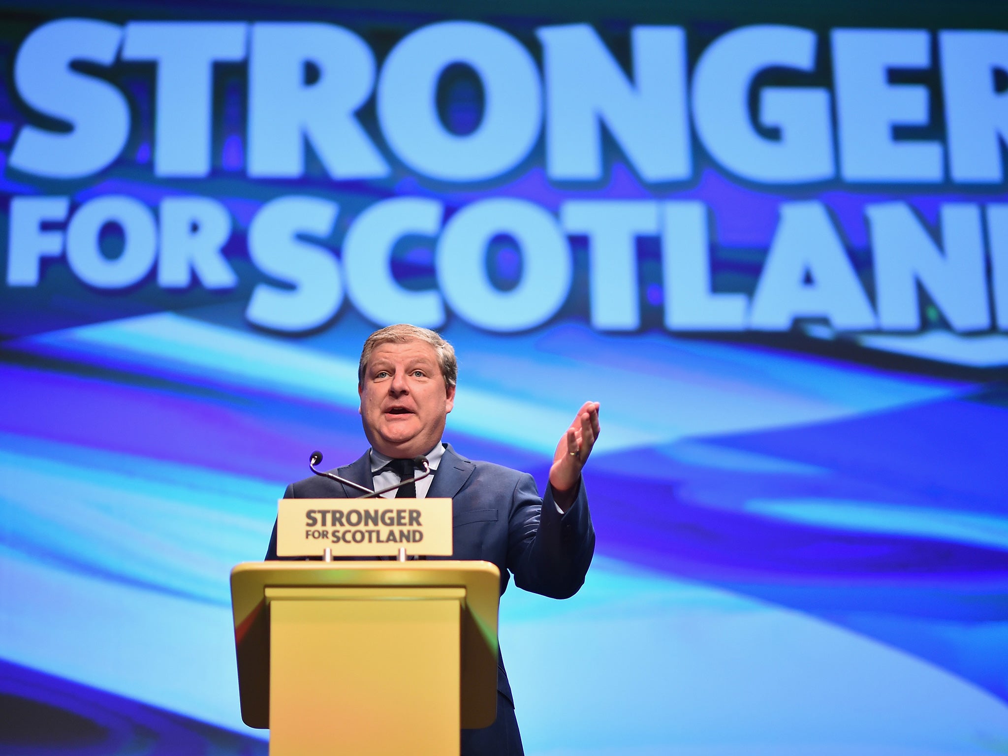 SNP Westminster leader Angus Robertson addresses to the 81st annual conference at the Aberdeen Exhibition and Conference Centre on October 15, 2015