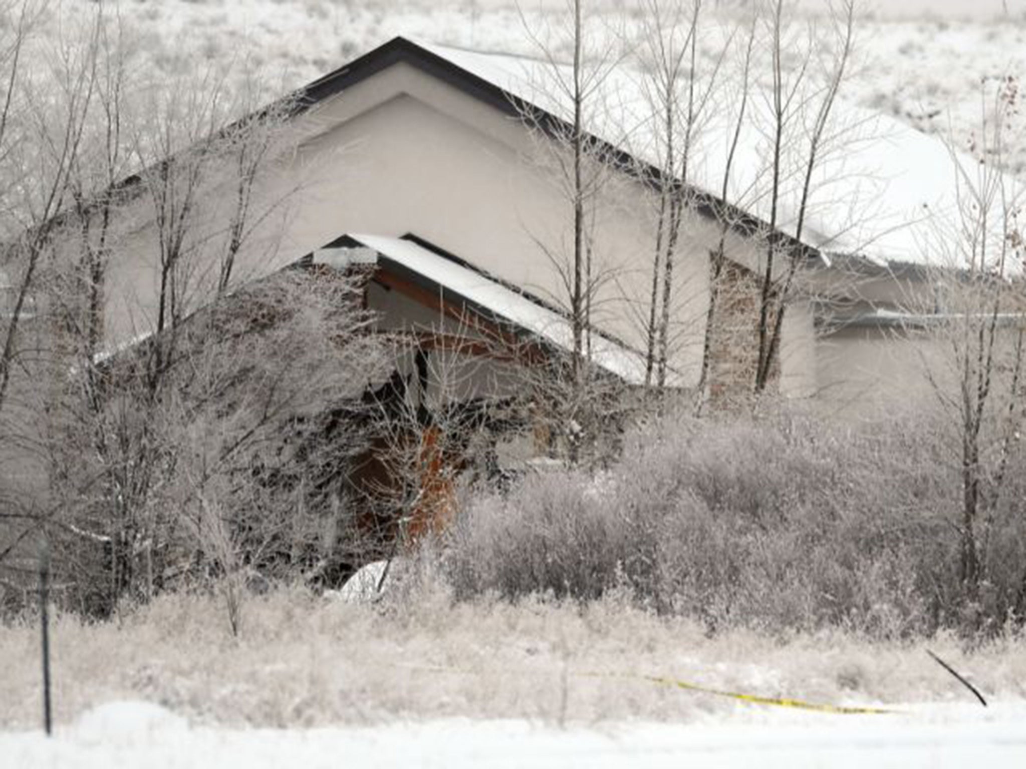 Part of the building remains closed and a second security guard stands watch