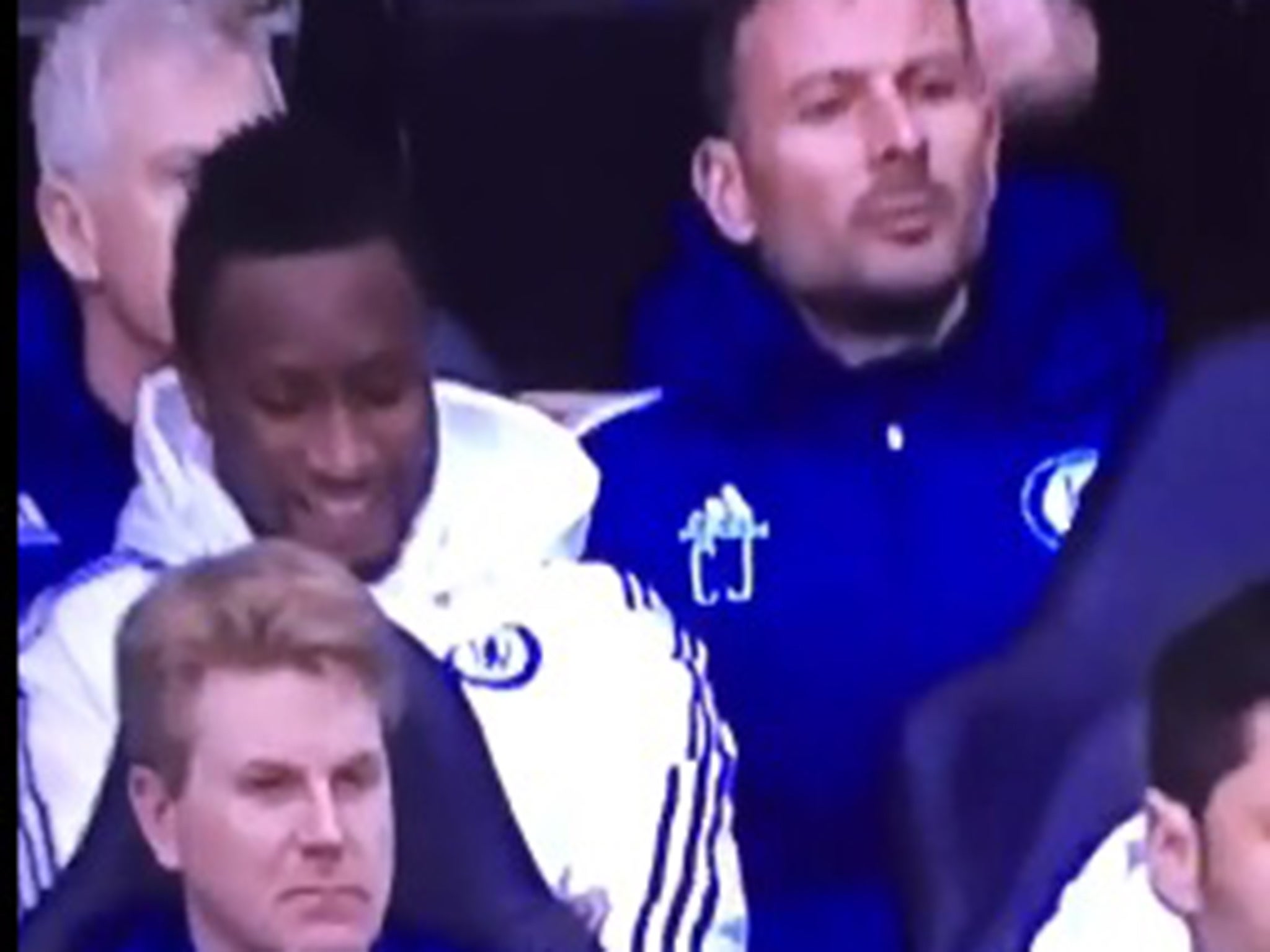 John Obi Mikel seems to giggle away at the incident