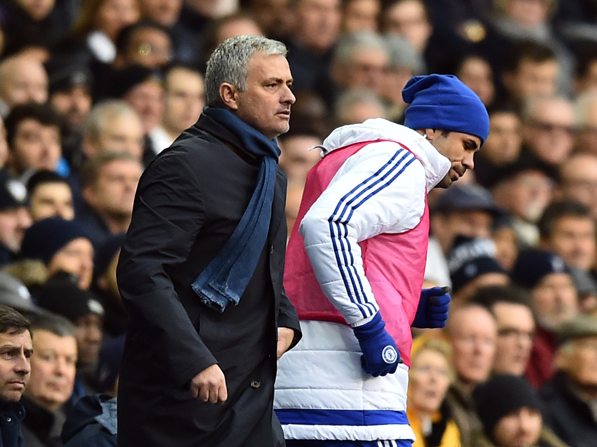 Chelsea manager Jose Mourinho and striker Diego Costa