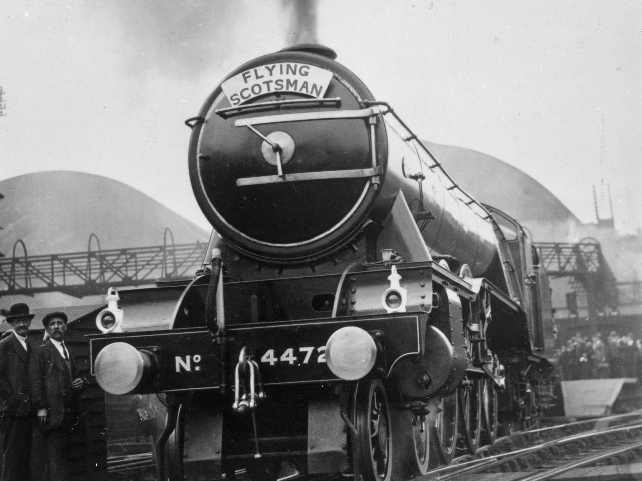 The Flying Scotsman starting out on its Great North non-stop run from London's Kings Cross station to Edinburgh