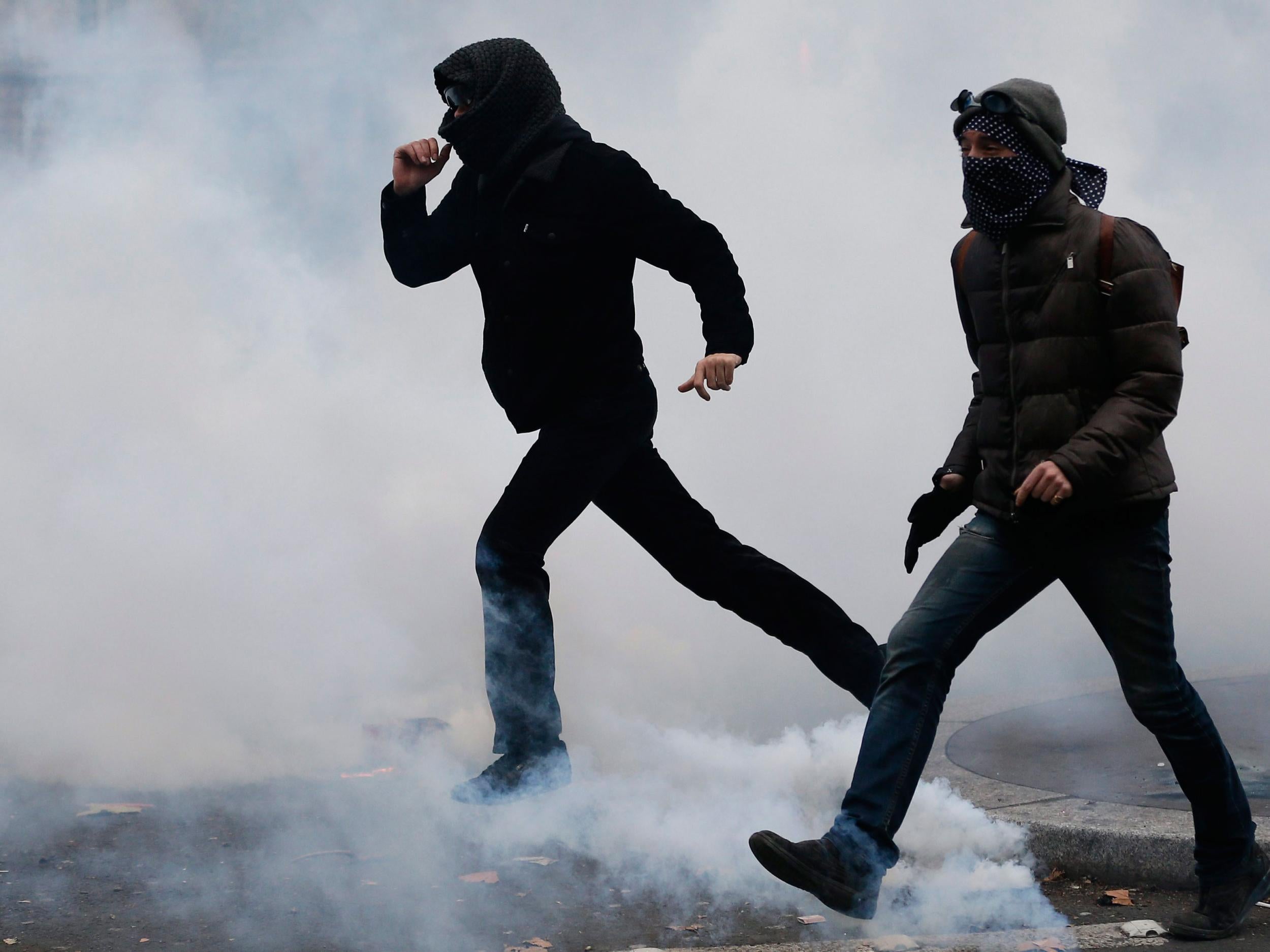 Climate change protesters had gathered despite a ban on public protesting due to the state of emergency declared in France