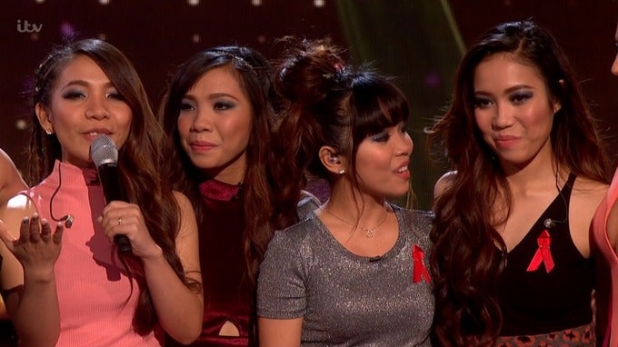 Celina (far right) moments before she reportedly collapsed.