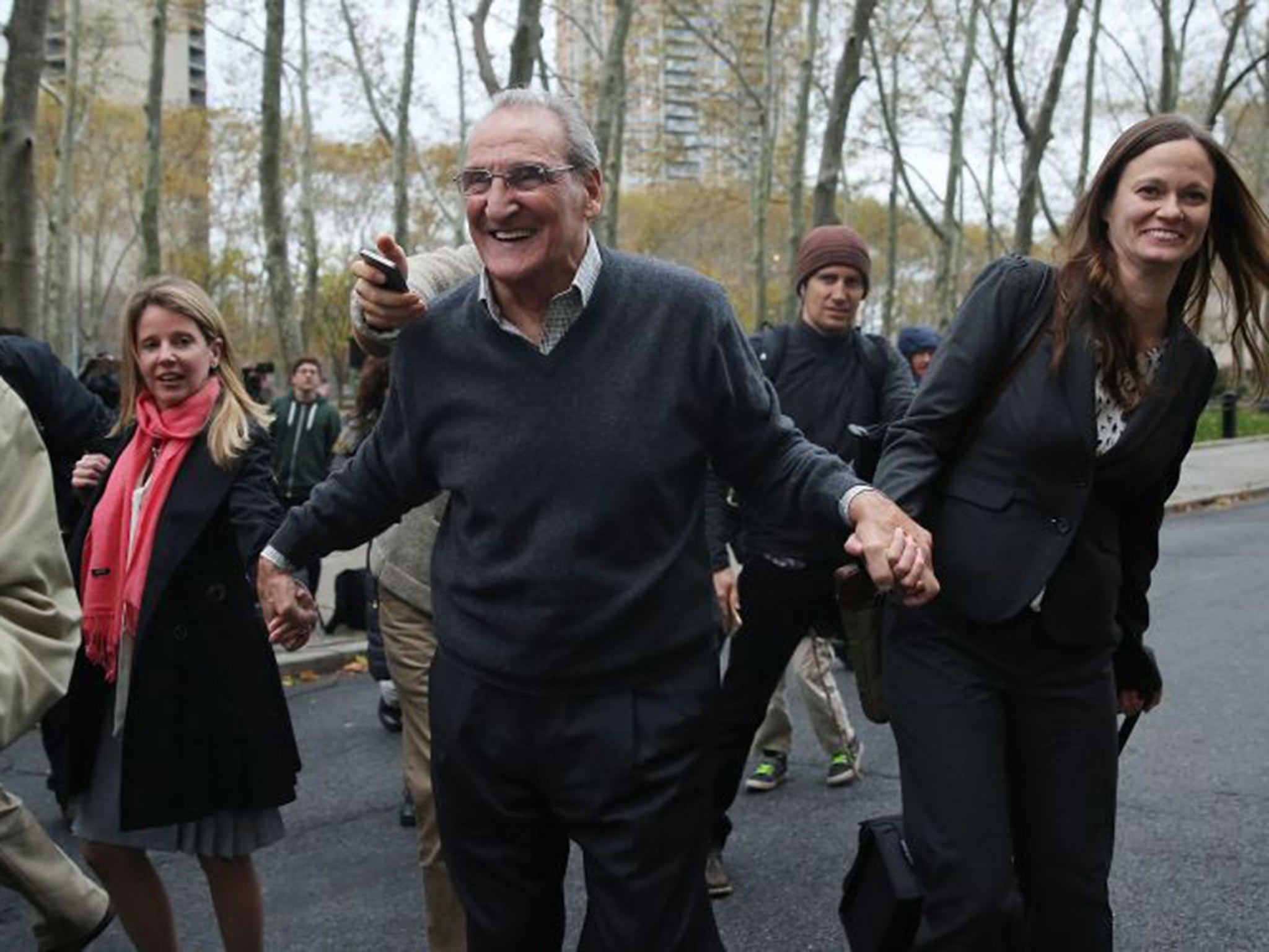 The alleged Bonanno crime family boss Vincent Asaro walks free from a New York court last month