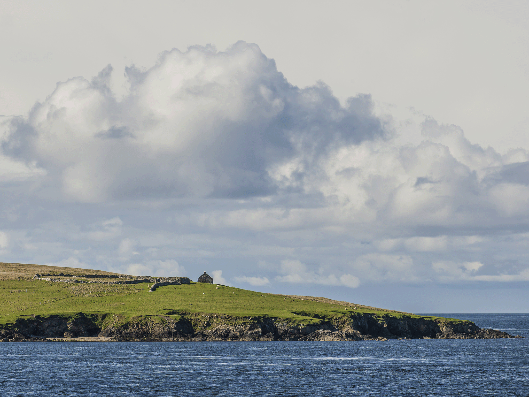 One of about 300 of the Shetland Islands about 100 km off north of mainland Scotland