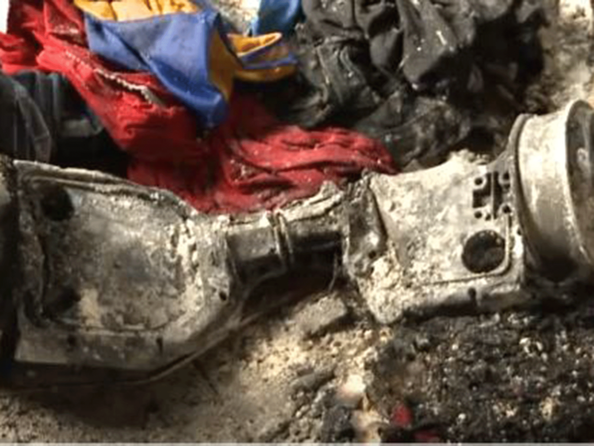 The charred remains of the hoverboard bought for about $300