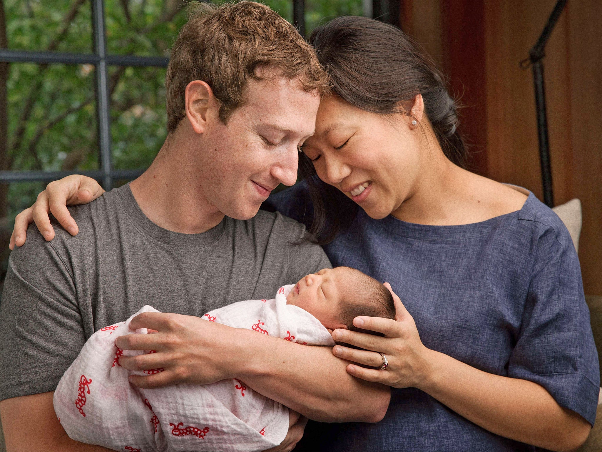 Mark Zuckerberg, wife Priscilla Chan and daughter, Max