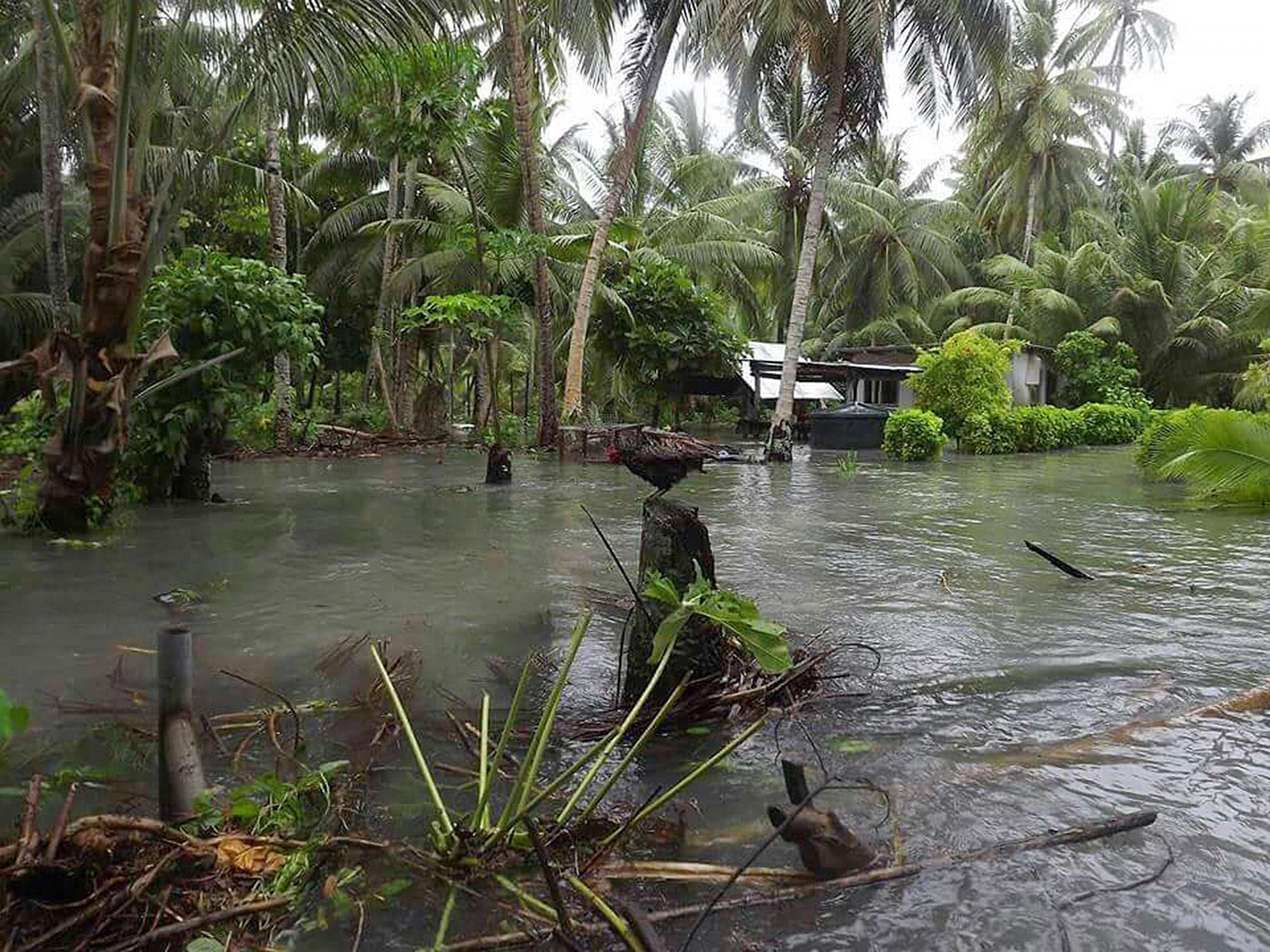 Waters move inland on the island of Tuvalu Getty