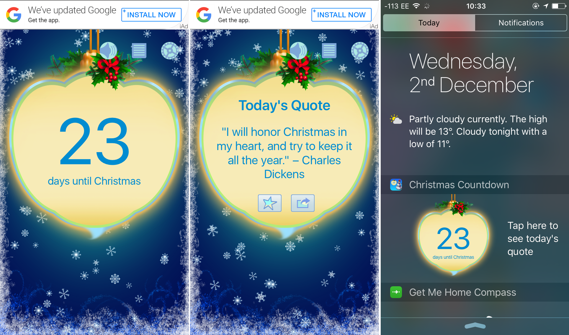 Simple but feature-filled, this is the Ferrari of Christmas countdown apps