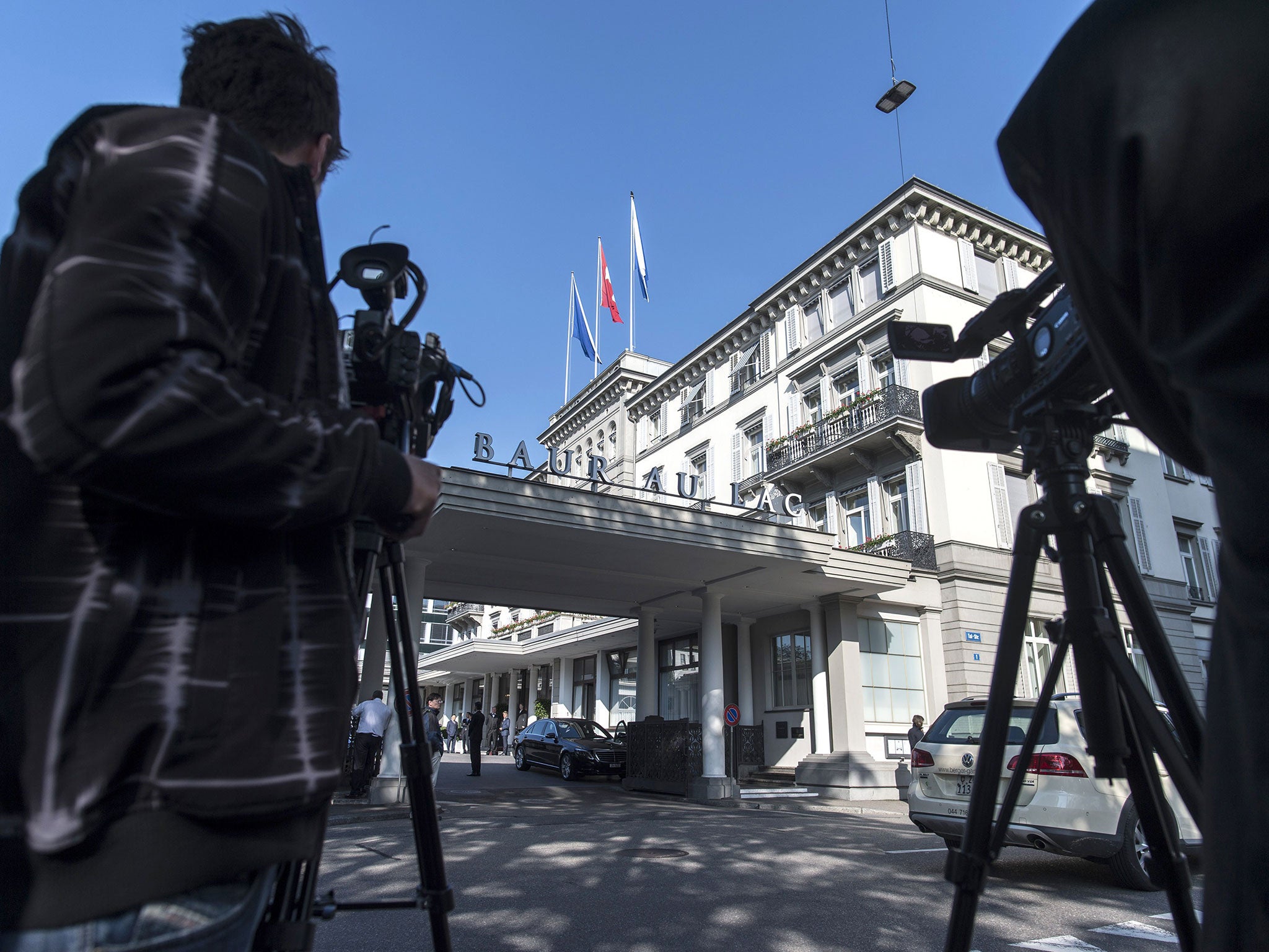 A view of the Baur au Lac where the arrests were made