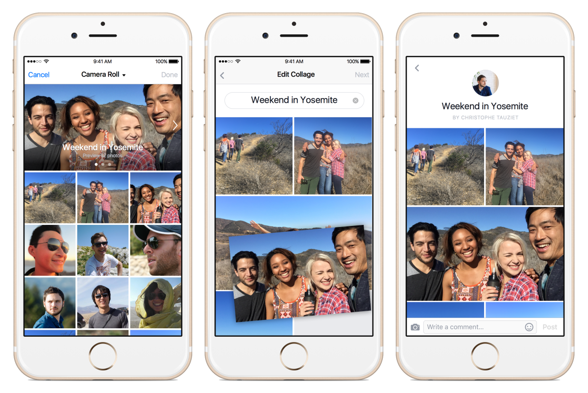 Collage will automatically sort your photos into shareable mini-albums