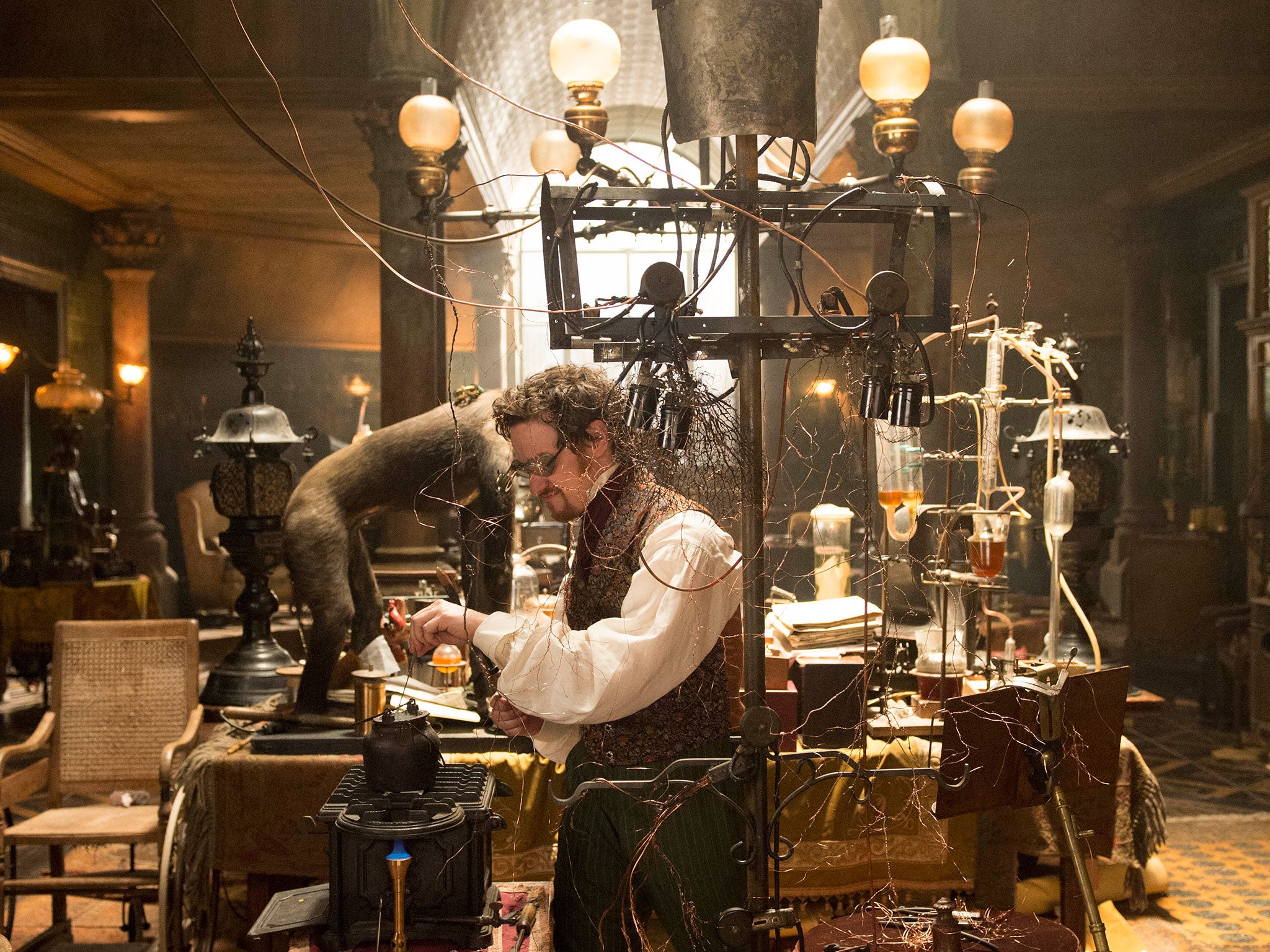 James McAvoy as Victor Frankenstein in a kitsch retelling of the story