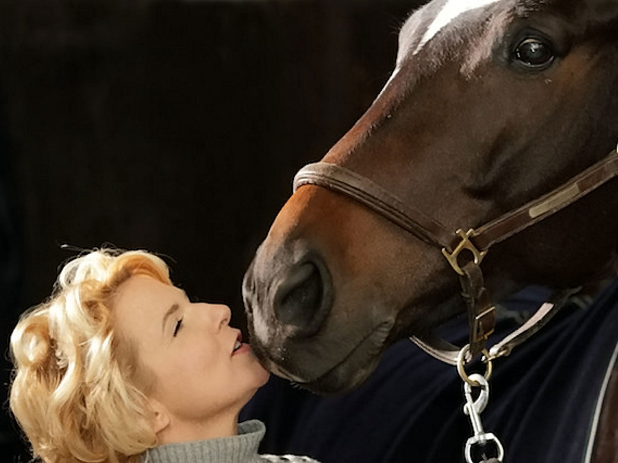 Blind dressage rider Verity Smith pictured with horse Szekit