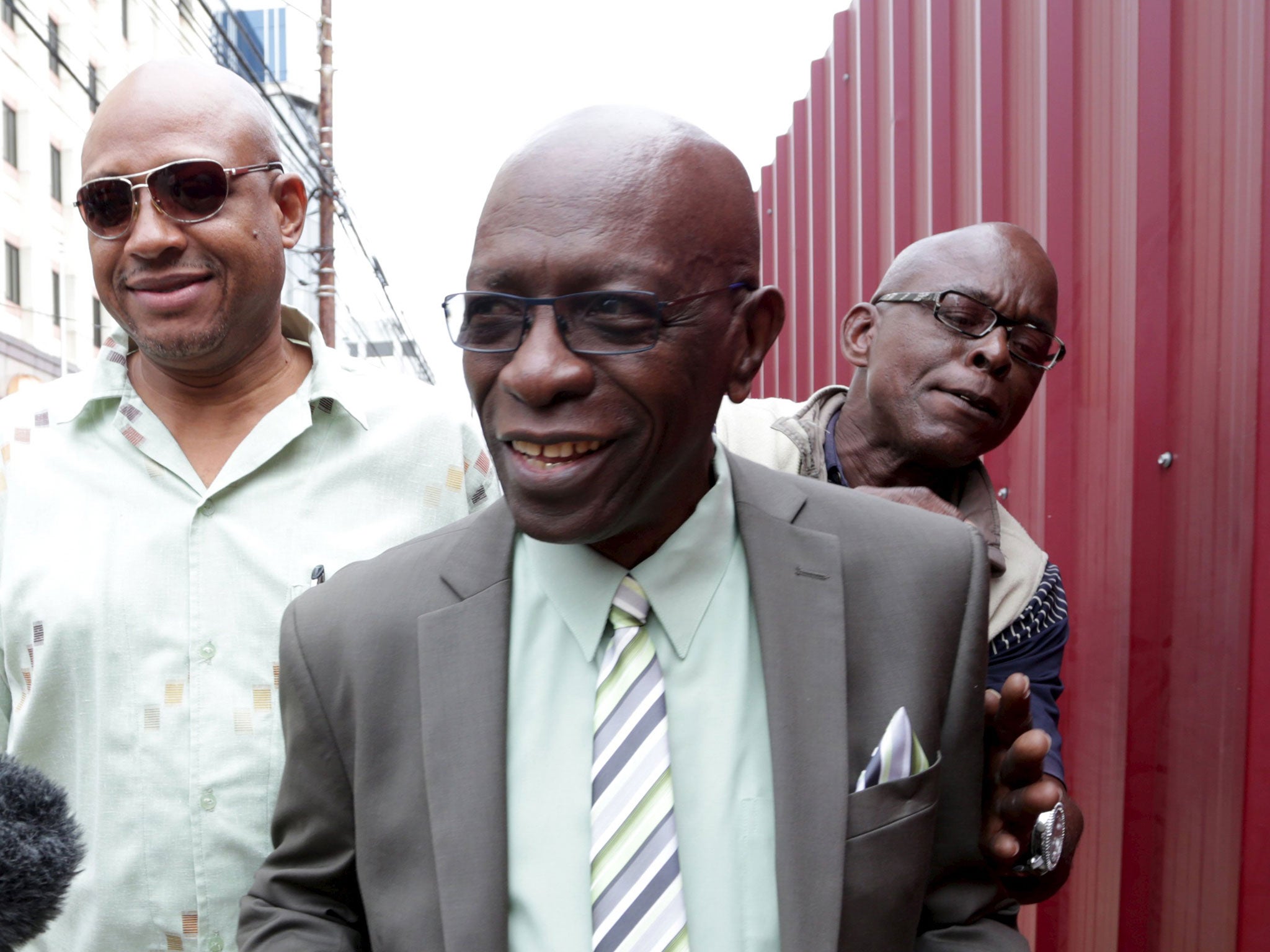 Jack Warner, centre, is alleged to have received a $5m bribe