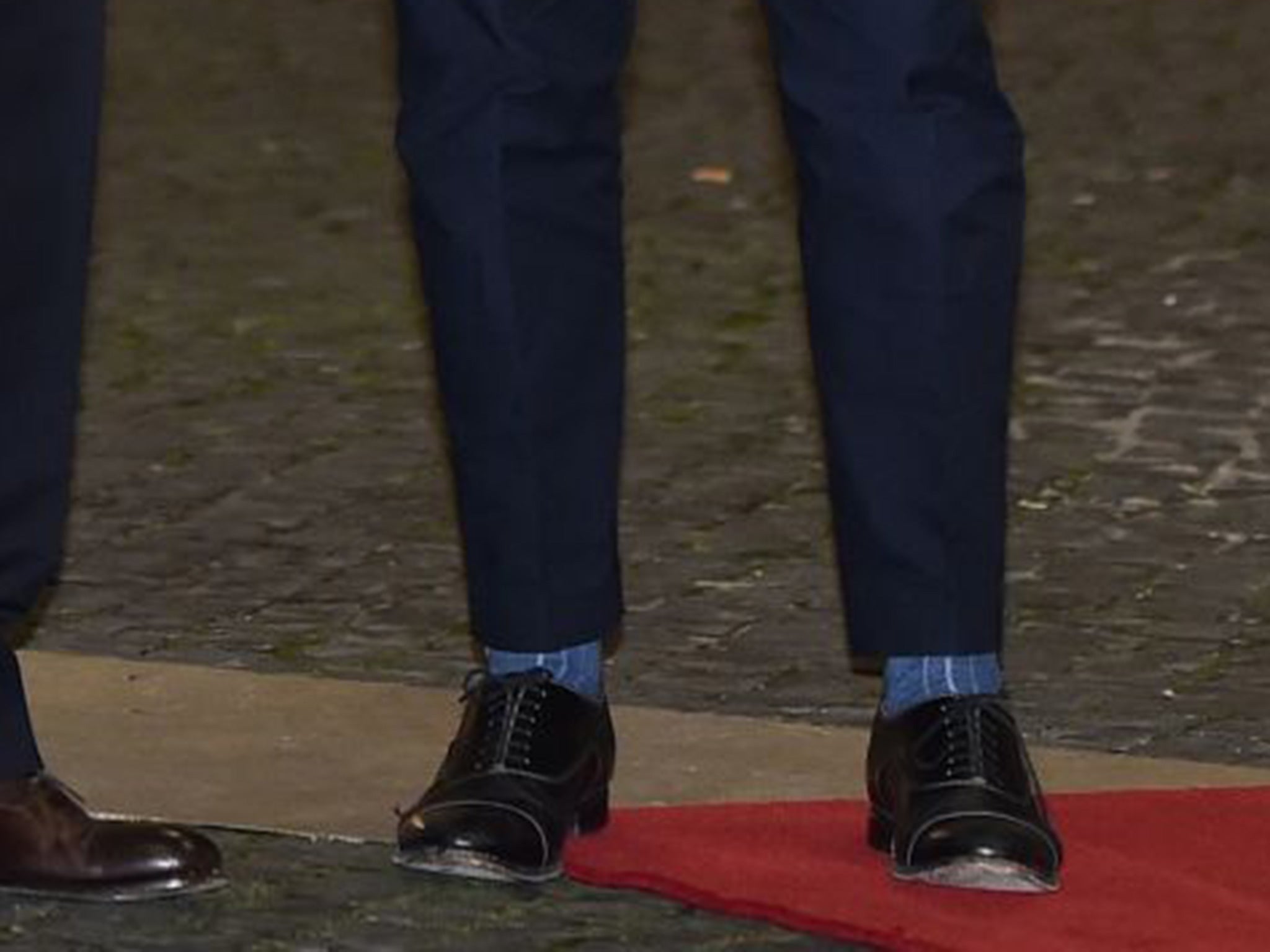 Matteo Renzi was criticised for showing too much sock