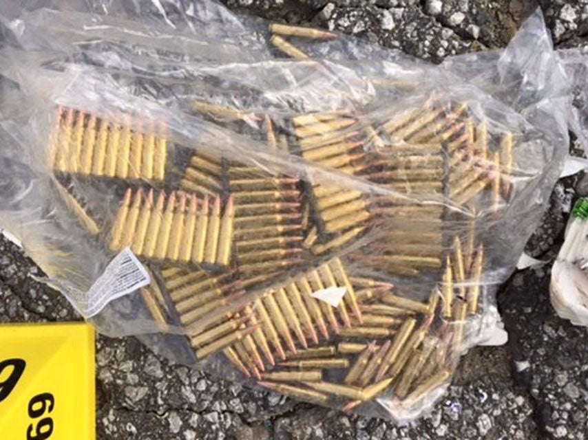 Ammunition found inside the suspects' vehicle San Bernardino County Sheriff's Department