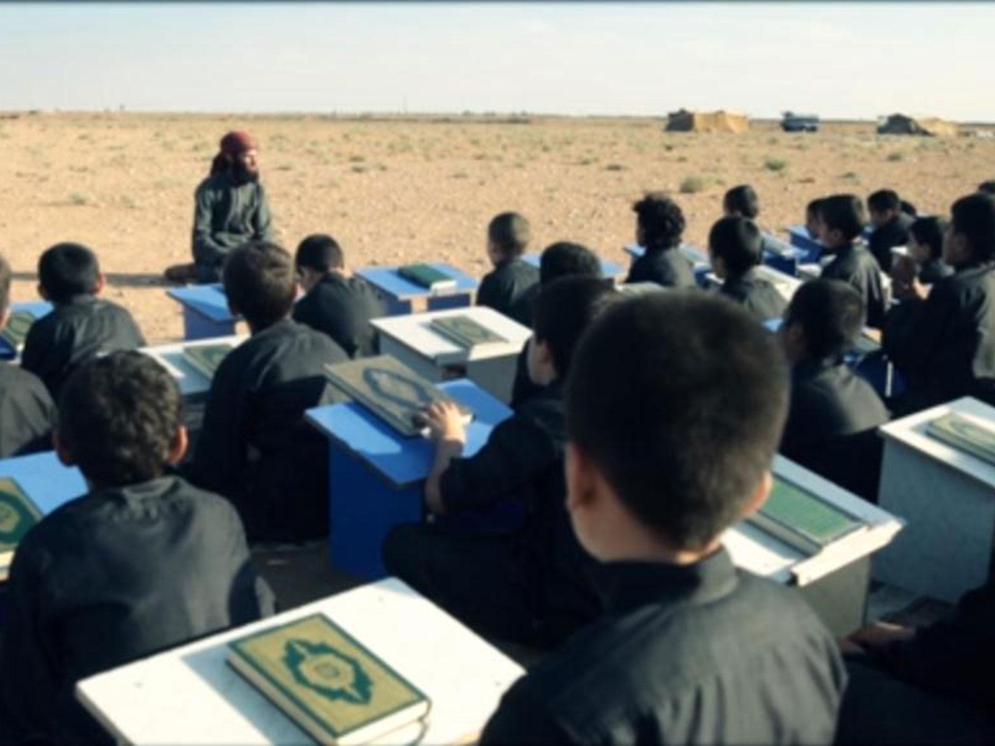 The video showed what appeared to be a terror training camp for children, being instructed in jihadism and combat.