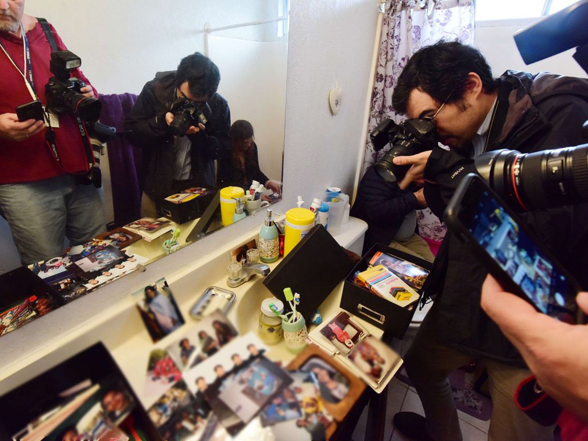 The couple destroyed several other phones in their house (pictured) before the attack