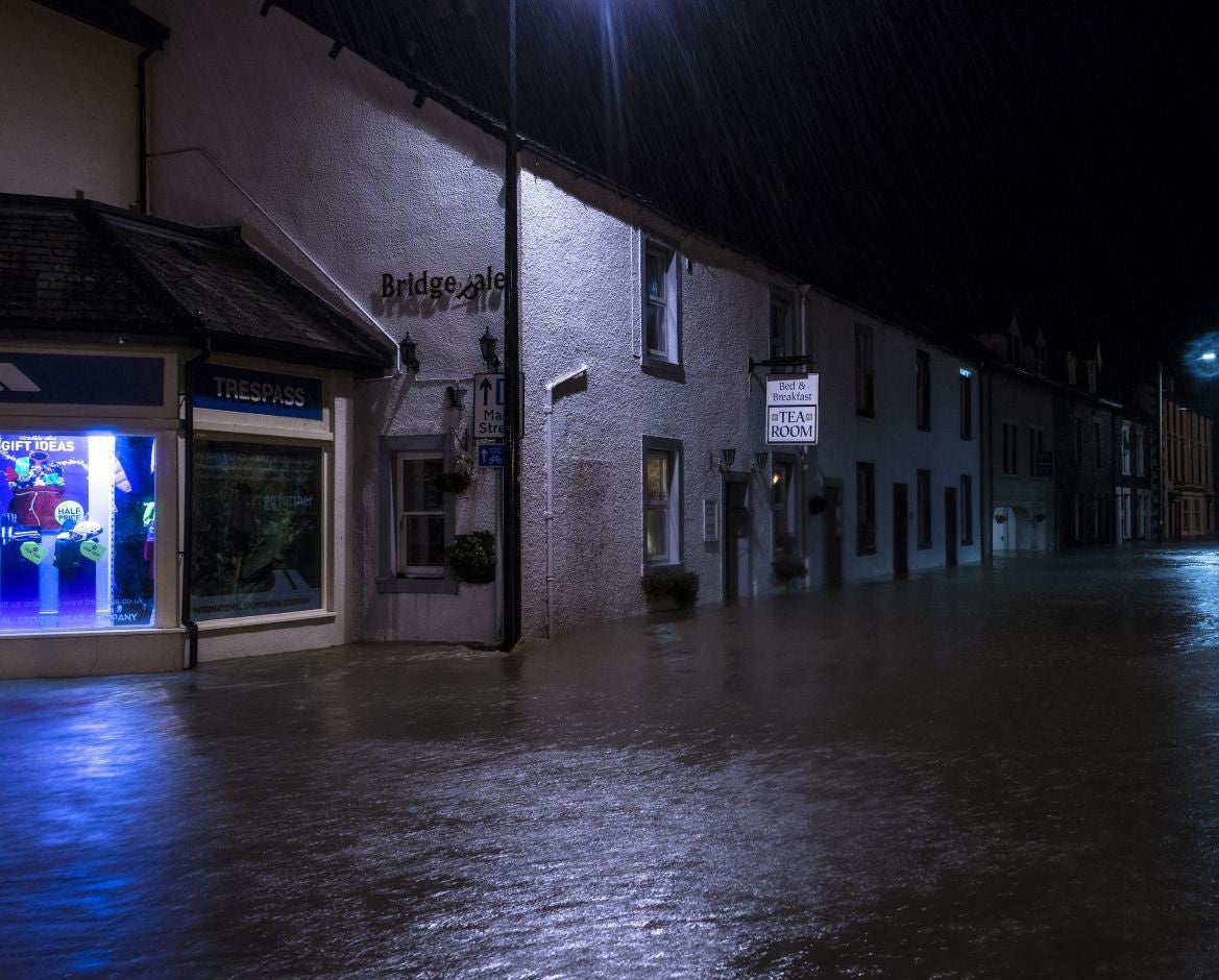 Around 100 people have been evacuated from the Cumbrian town of Keswick