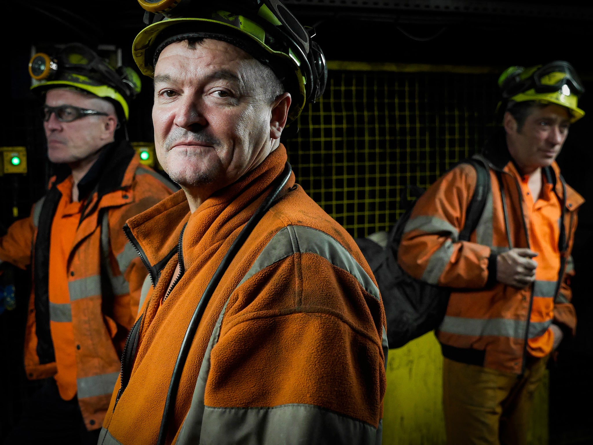 Miners going on shift at Kellingley colliery, which was the biggest deep coal mine in Europe