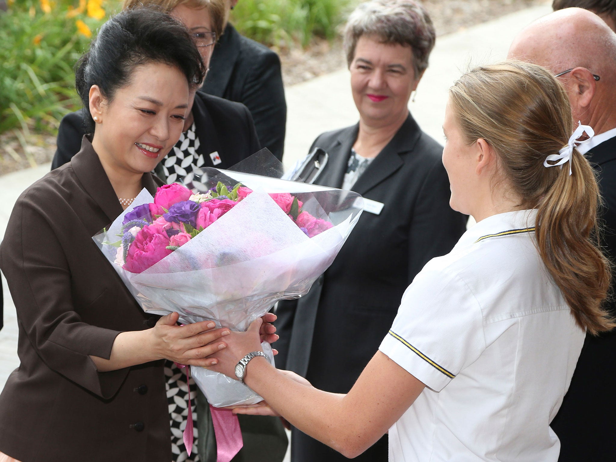 Peng Liyuan visiting Ravenswood School for Girls in Sydney in 2014. The Chinese first lady is a well-known singer in her home country