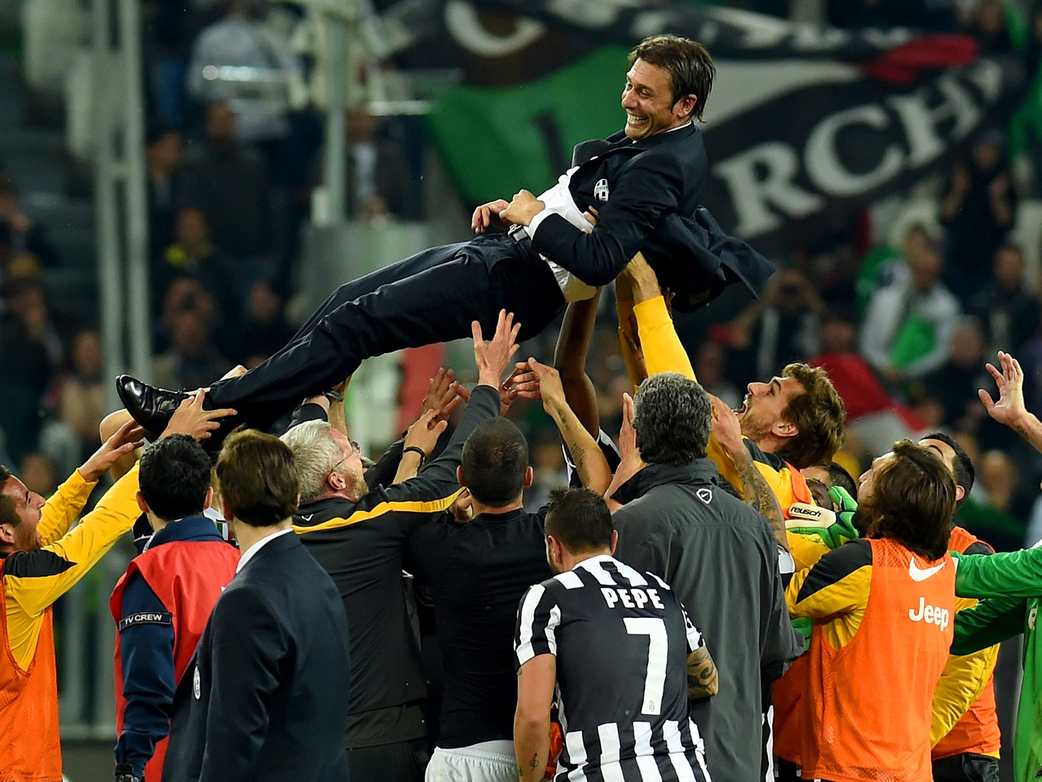 Conte won three successive Serie A titles with Juventus