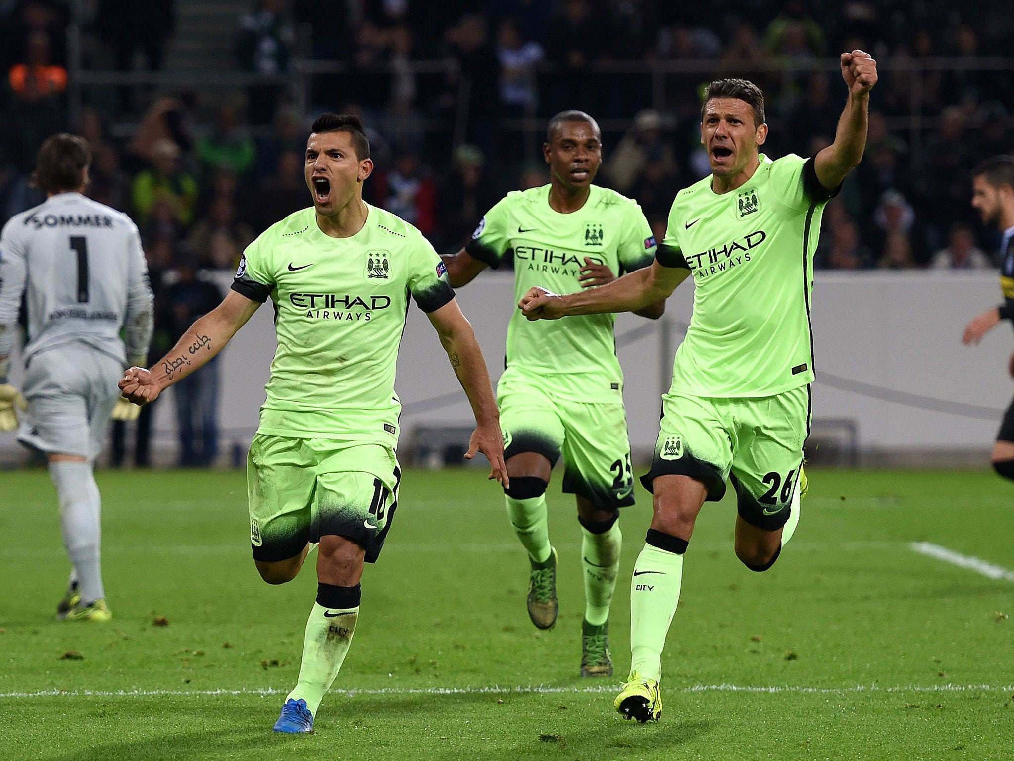 Manchester City beat Borussia Monchengladbach 2-1 in September