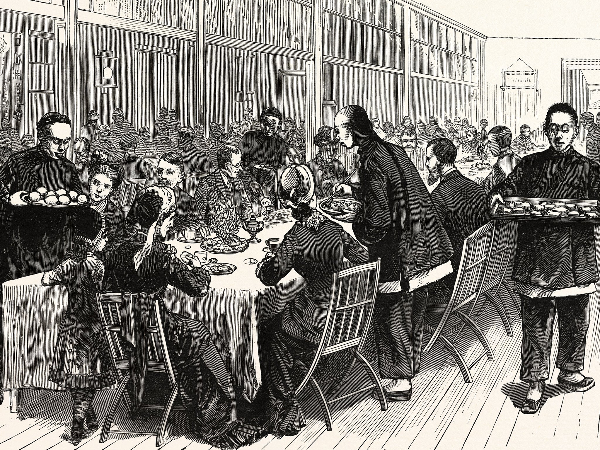 A Chinese New Year's Tea Party In New York's Trinity Baptist Church in 1880