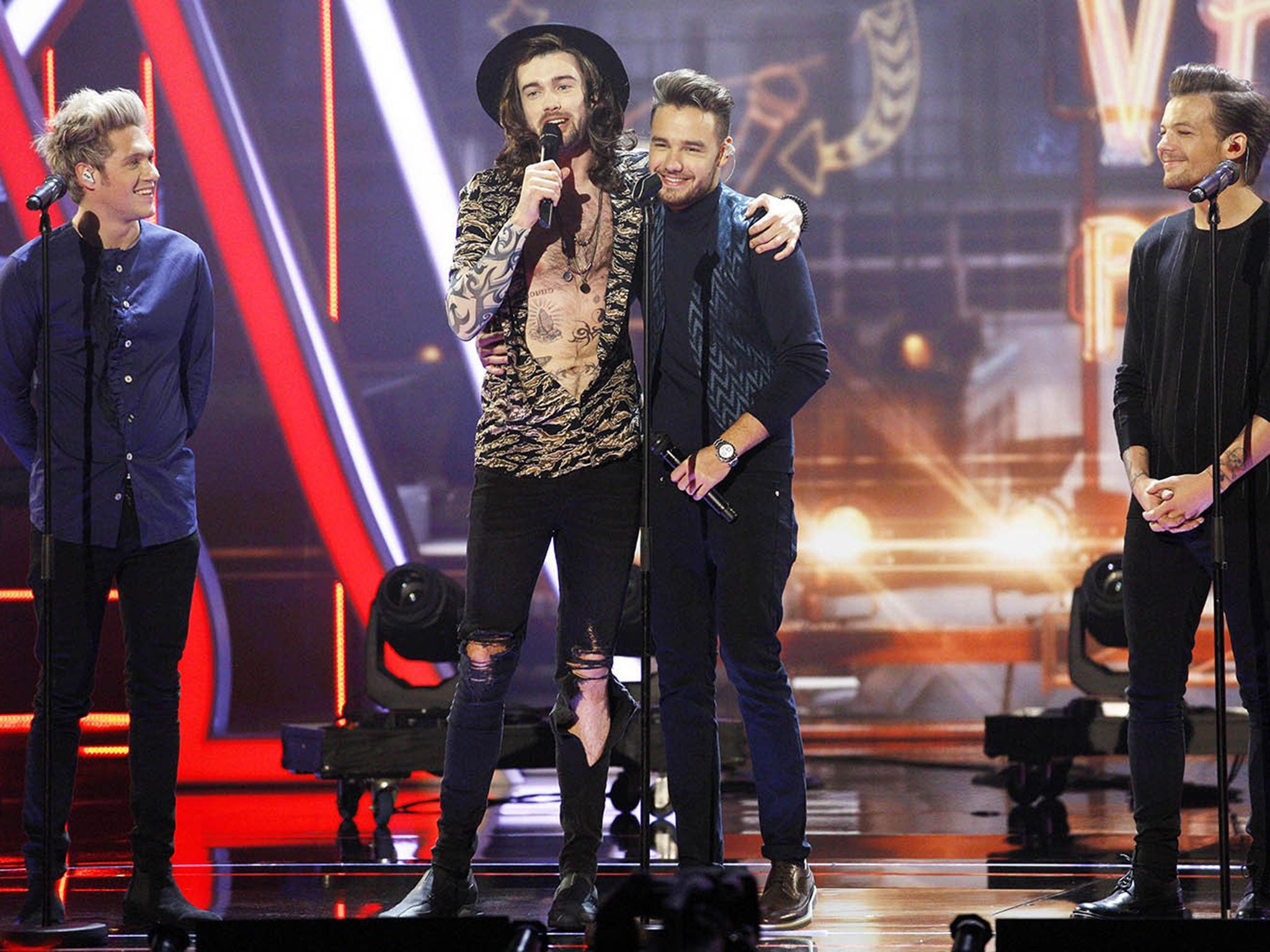 Jack Whitehall with One Direction during the Royal Variety Performance 2015 at the Royal Albert Ha