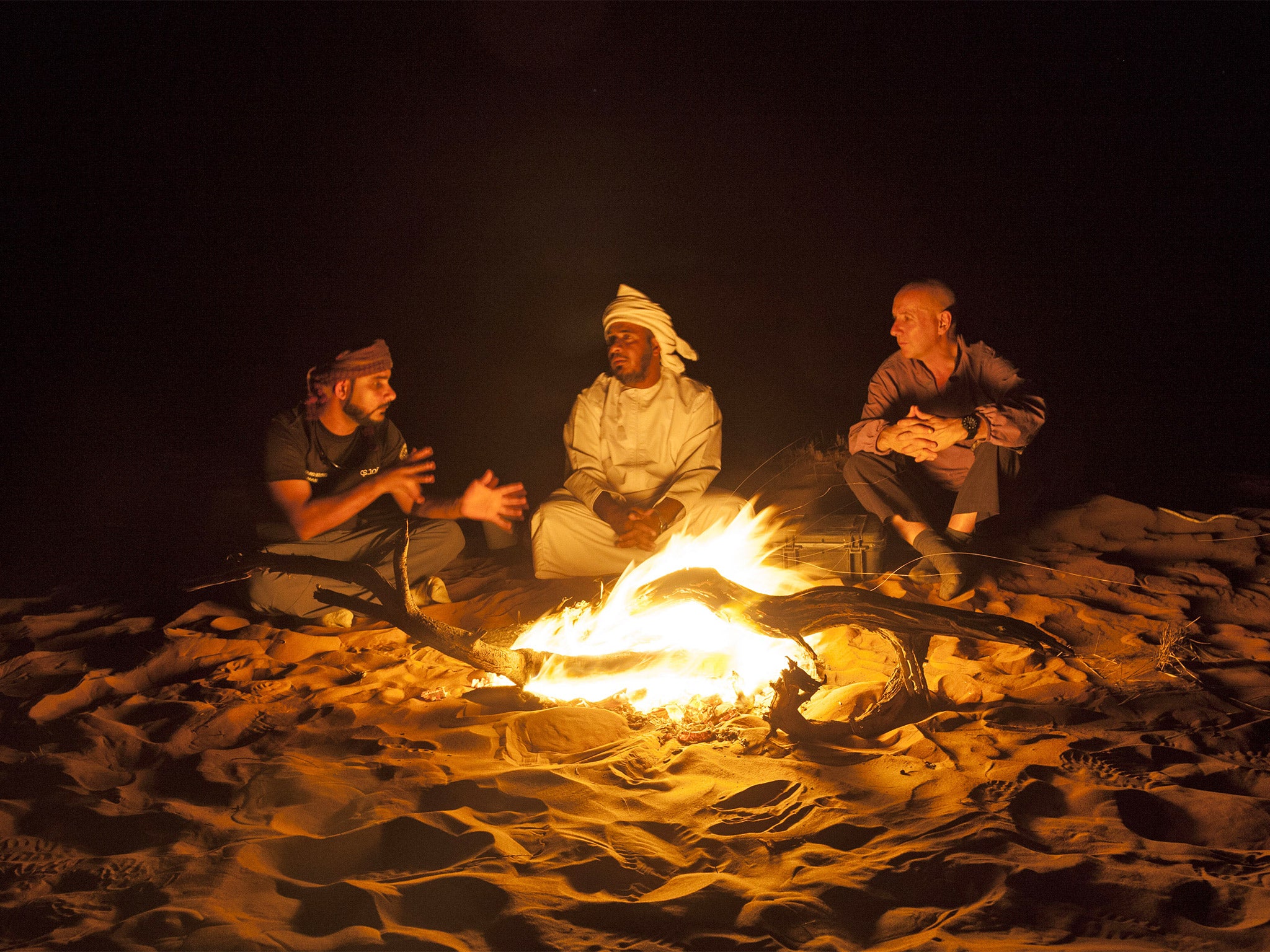 Mark Evans (right) with two of his travelling companions