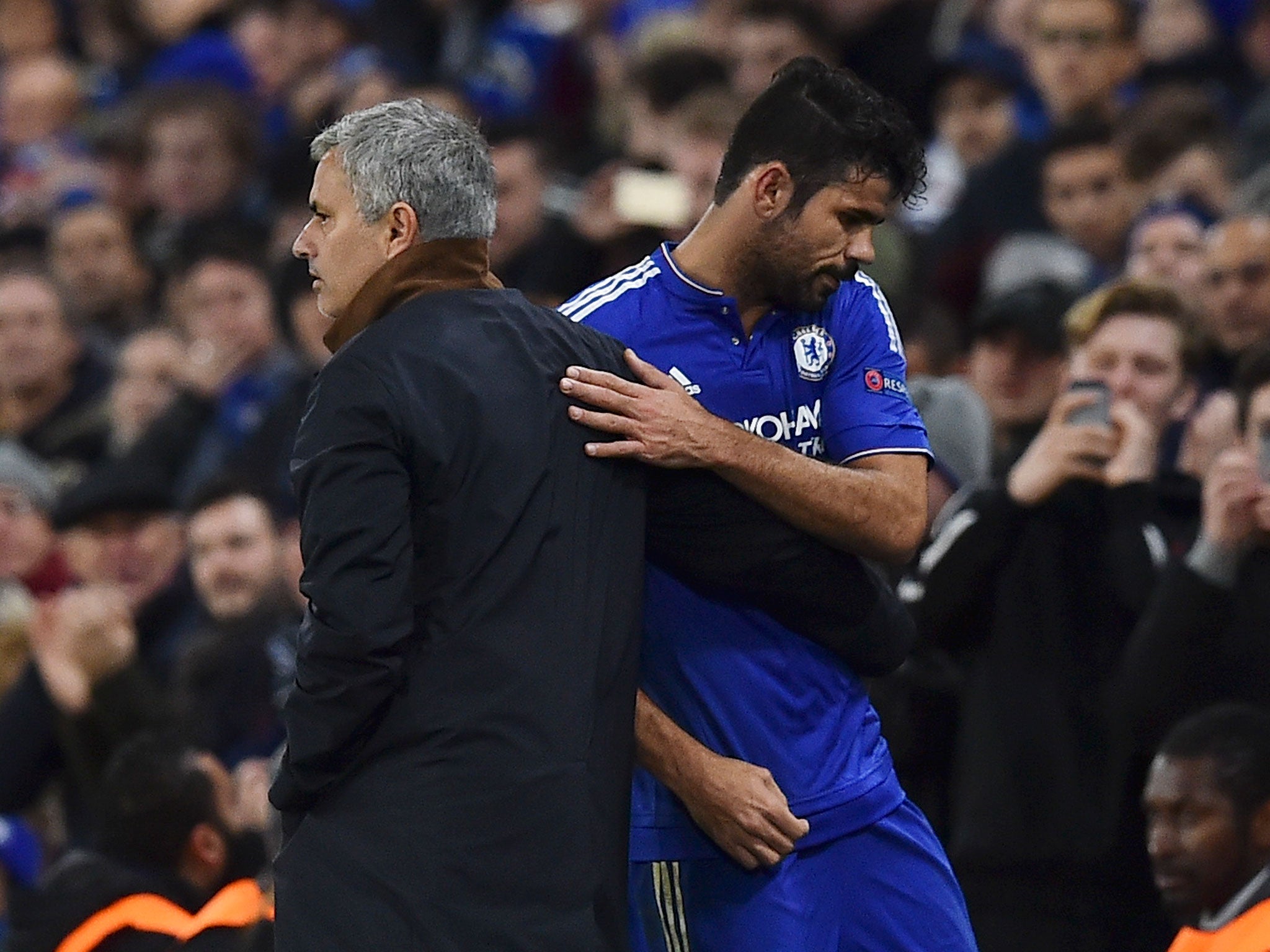 Jose Mourinho with Diego Costa