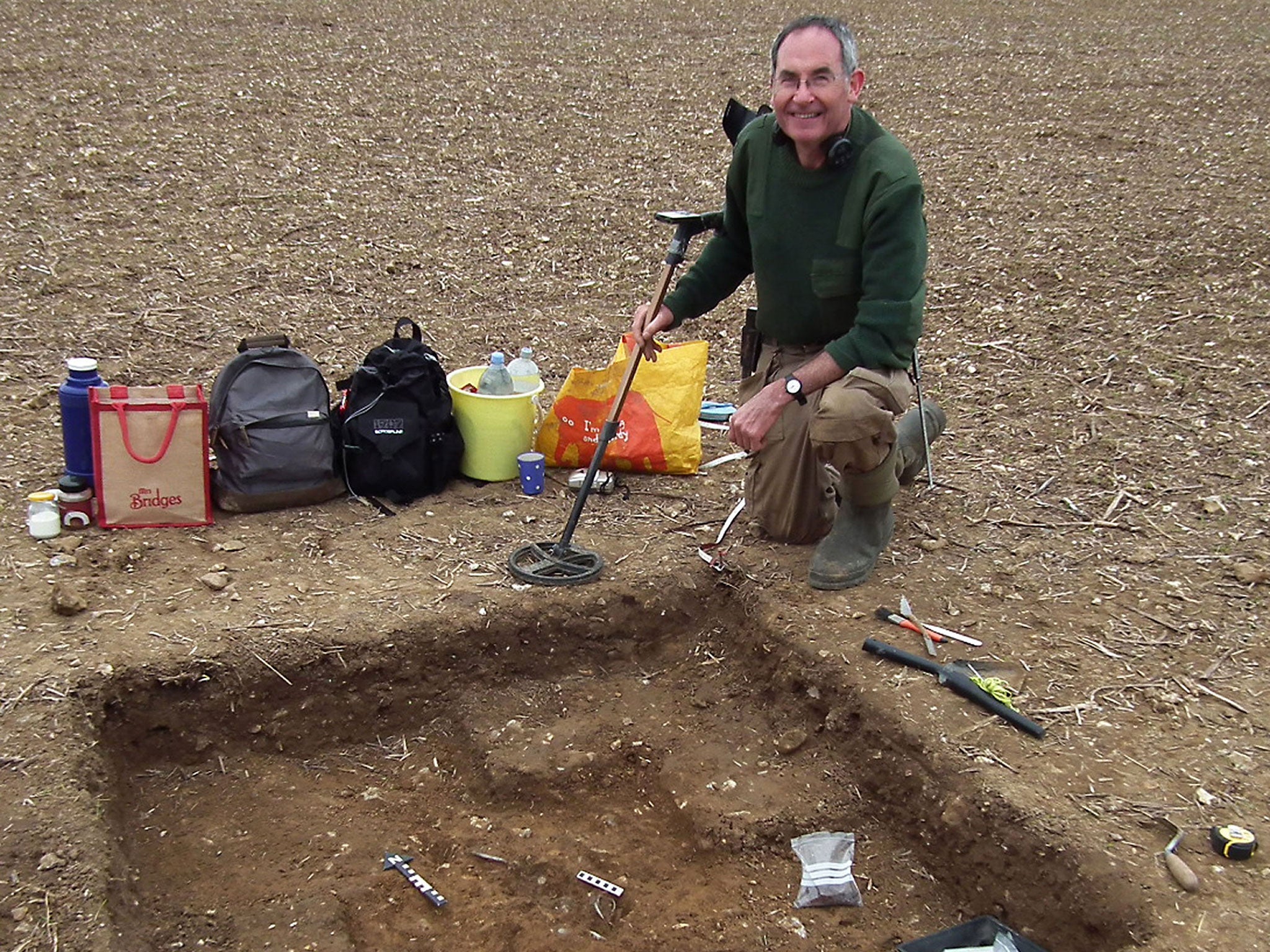 James Mather at the location where he found the Watlington Hoard.