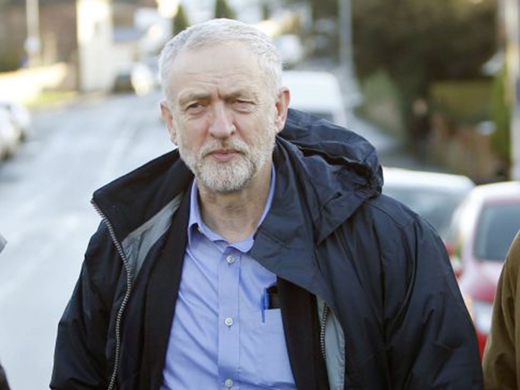 Jeremy Corbyn visits a flood-damaged area of Carlisle on Thursday