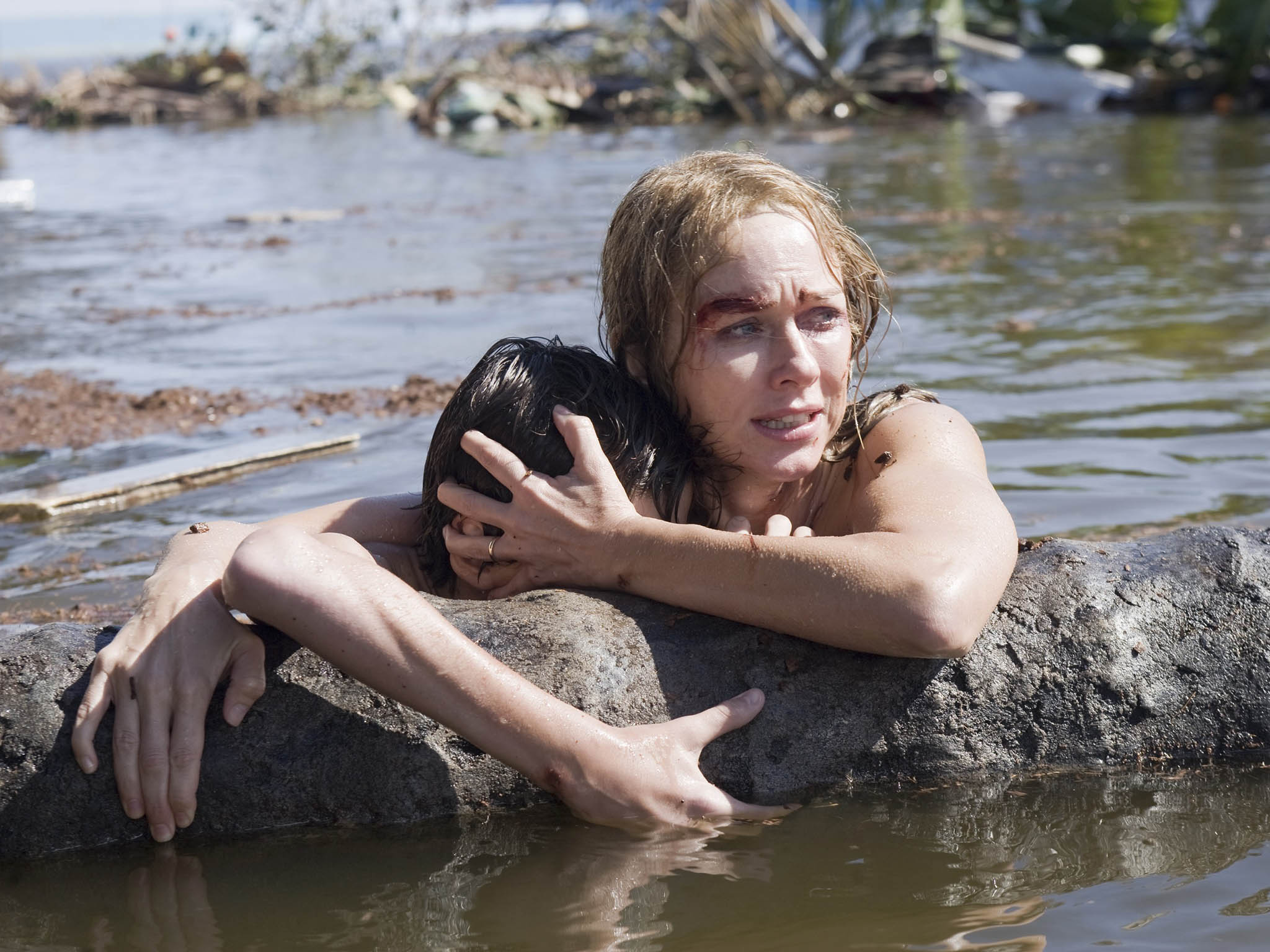 Tom Holland and Naomi Watts in a scene from 'The Impossible'