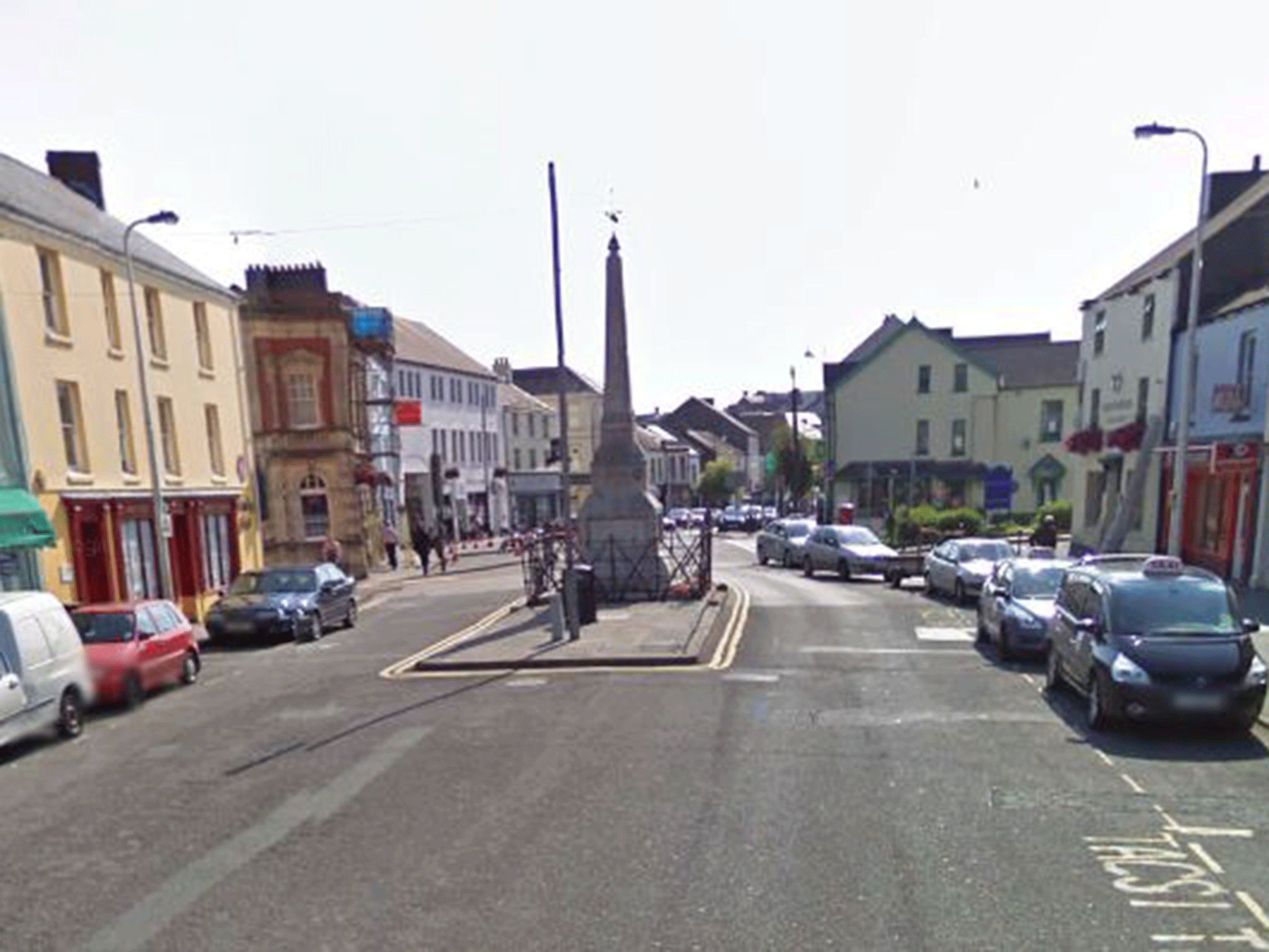 The high street in Carmathen in Wales, where weary shoppers can take time out