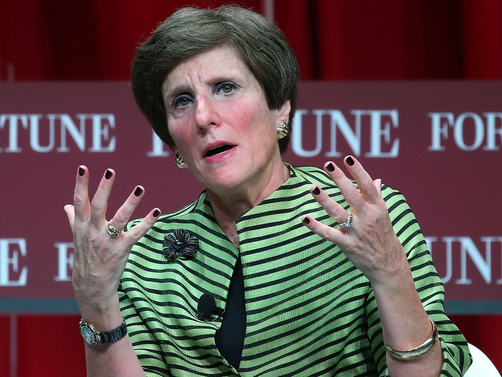 Irene Blecker Rosenfeld, chairwoman and CEO of Mondelez International speaks during the Fortune summit on "The Most Powerful Women" in Washington