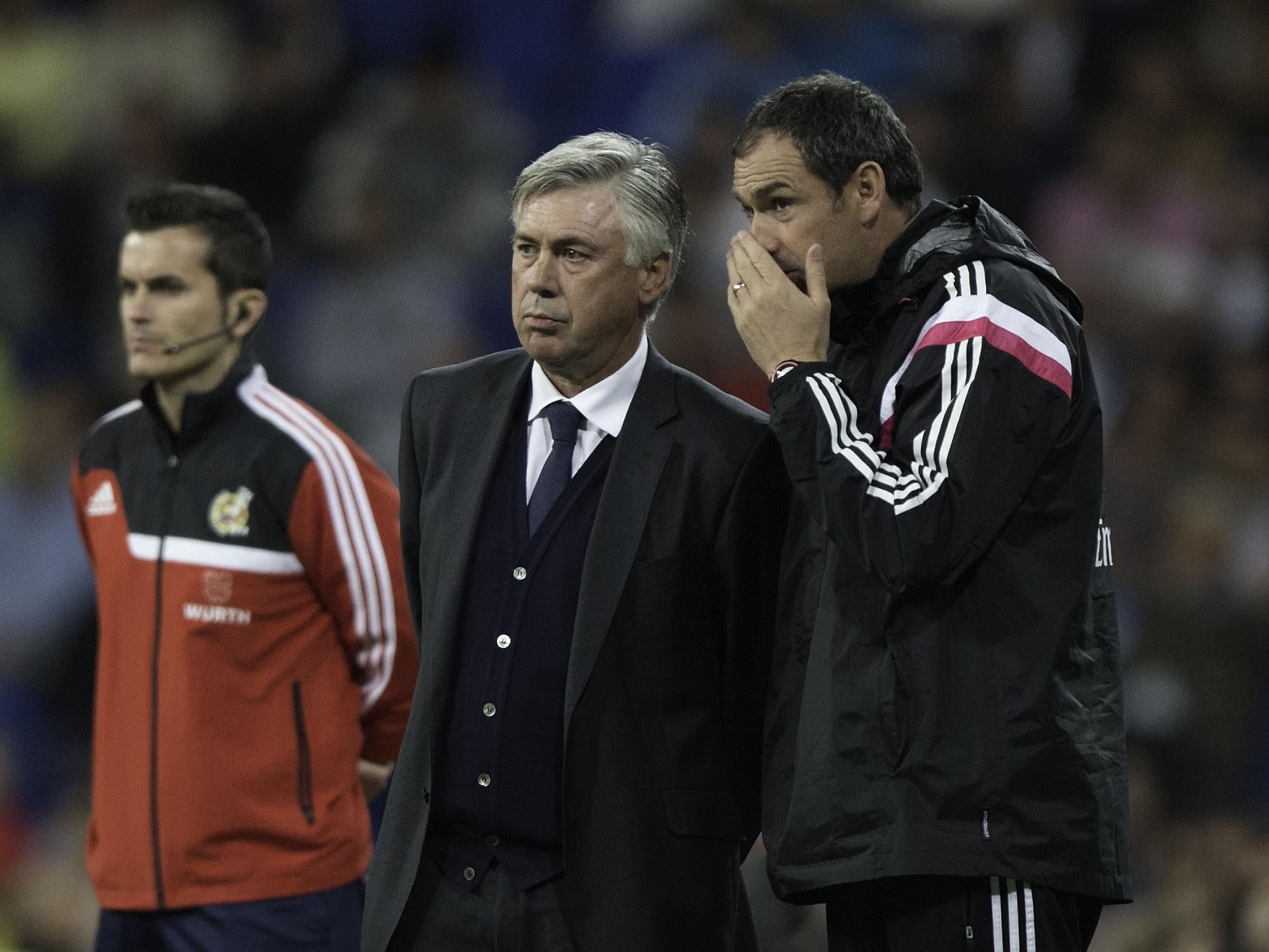 Paul Clement and Carlo Ancelotti during their spell at Real Madrid