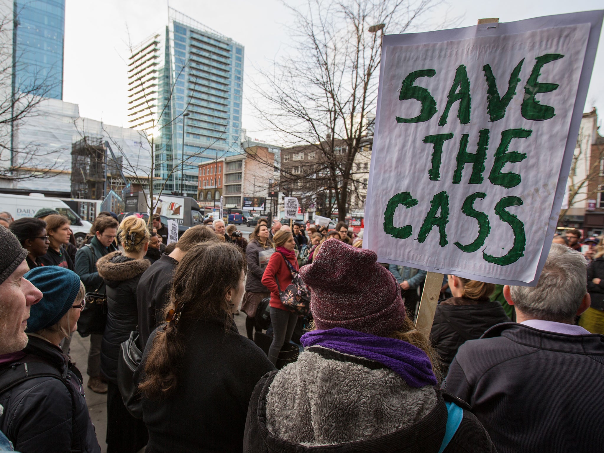 Students stage an occupation of The CASS Arts Faculty building at the London Metropolitan University, to protest against cuts to courses, staff and student places this week