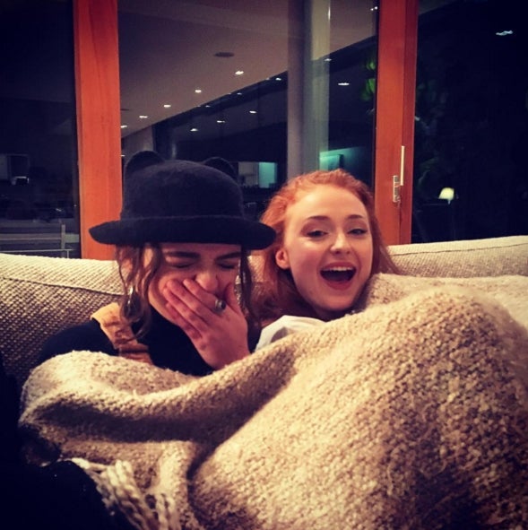 Maisie Williams and Sophie Turner at the Game of Thrones wrap party