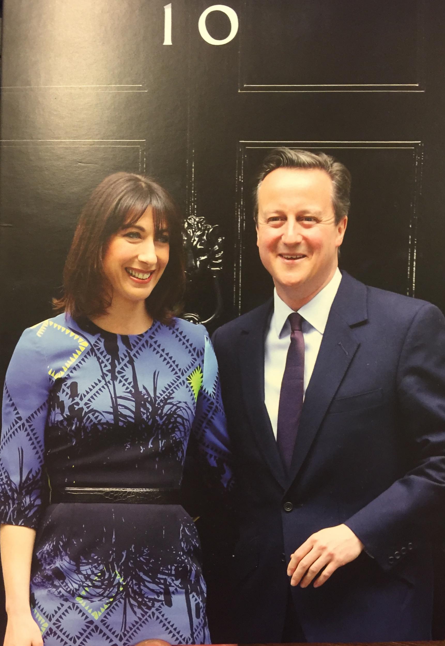 David Cameron's Christmas card is a picture of him and his wife standing outside Number 10 after May's General Election