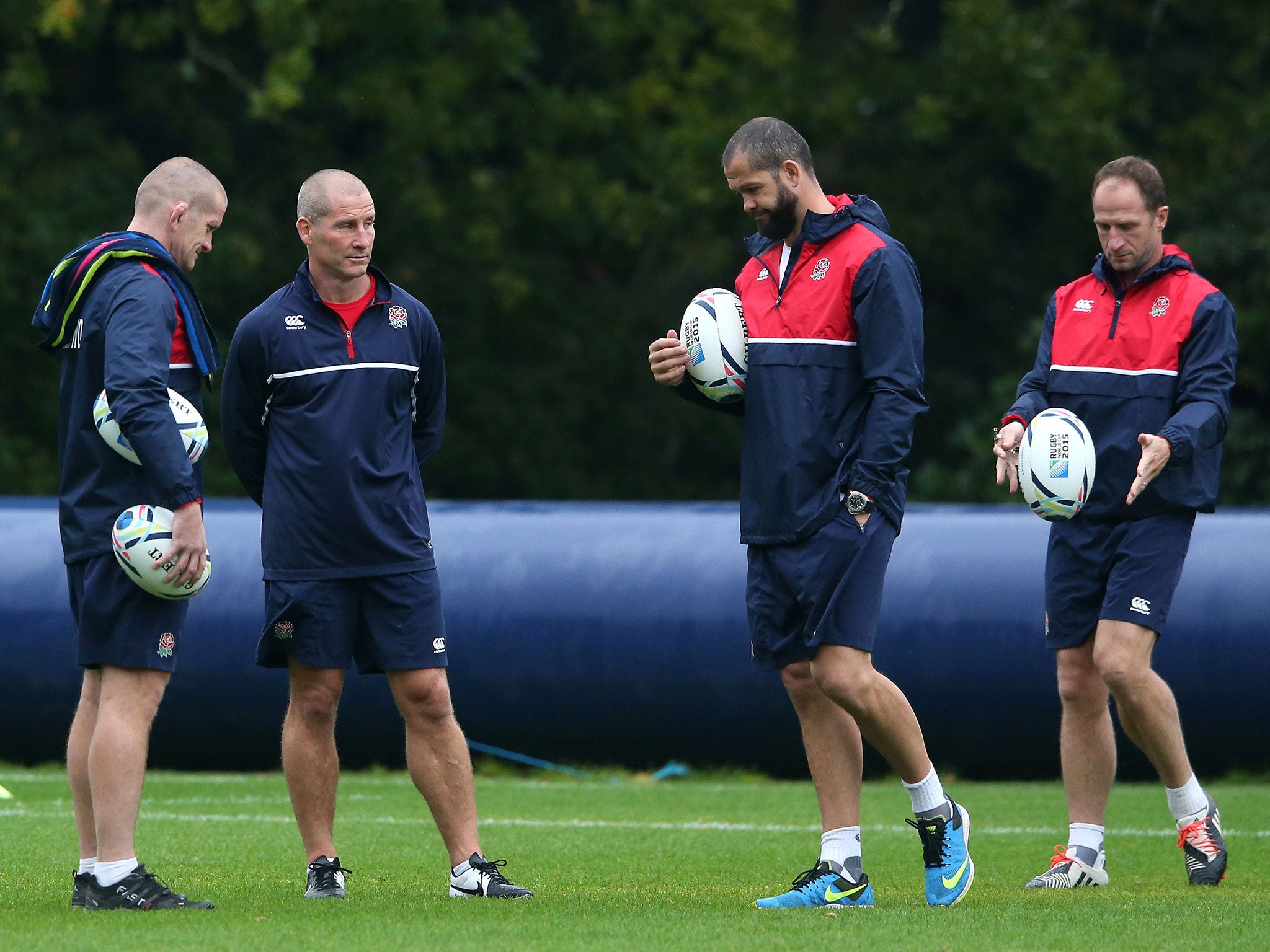 Graham Rowntree, Stuart Lancaster, Andy Farrell and Mike Catt