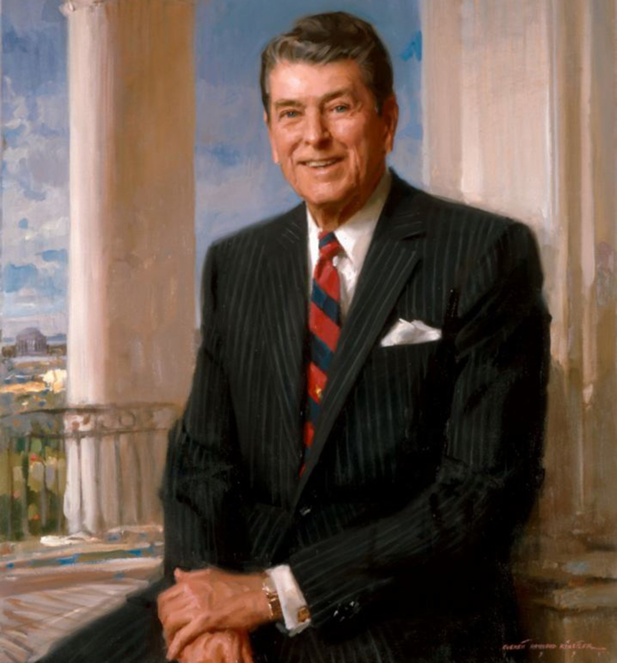 White House portrait of Ronald Reagan by Everett Raymond Kinstler, 1991