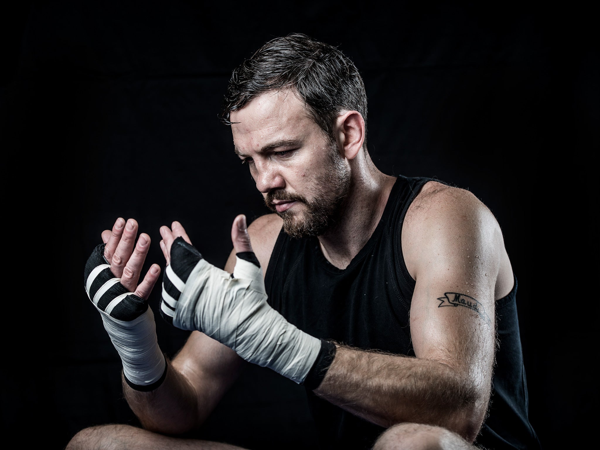 Andy Lee at the Purley gym of trainer Adam Booth