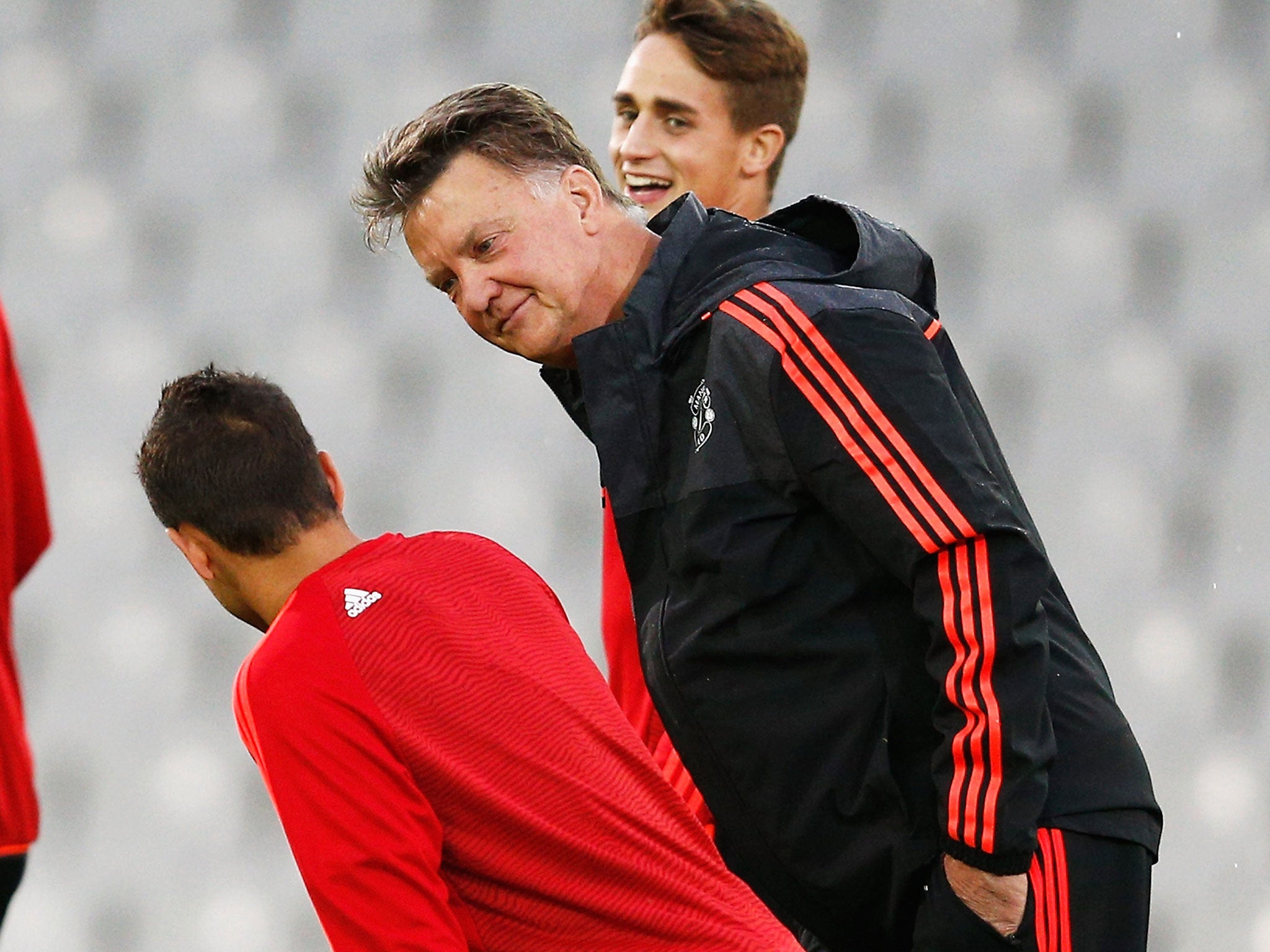 Javier Hernandez and Louis van Gaal together in August