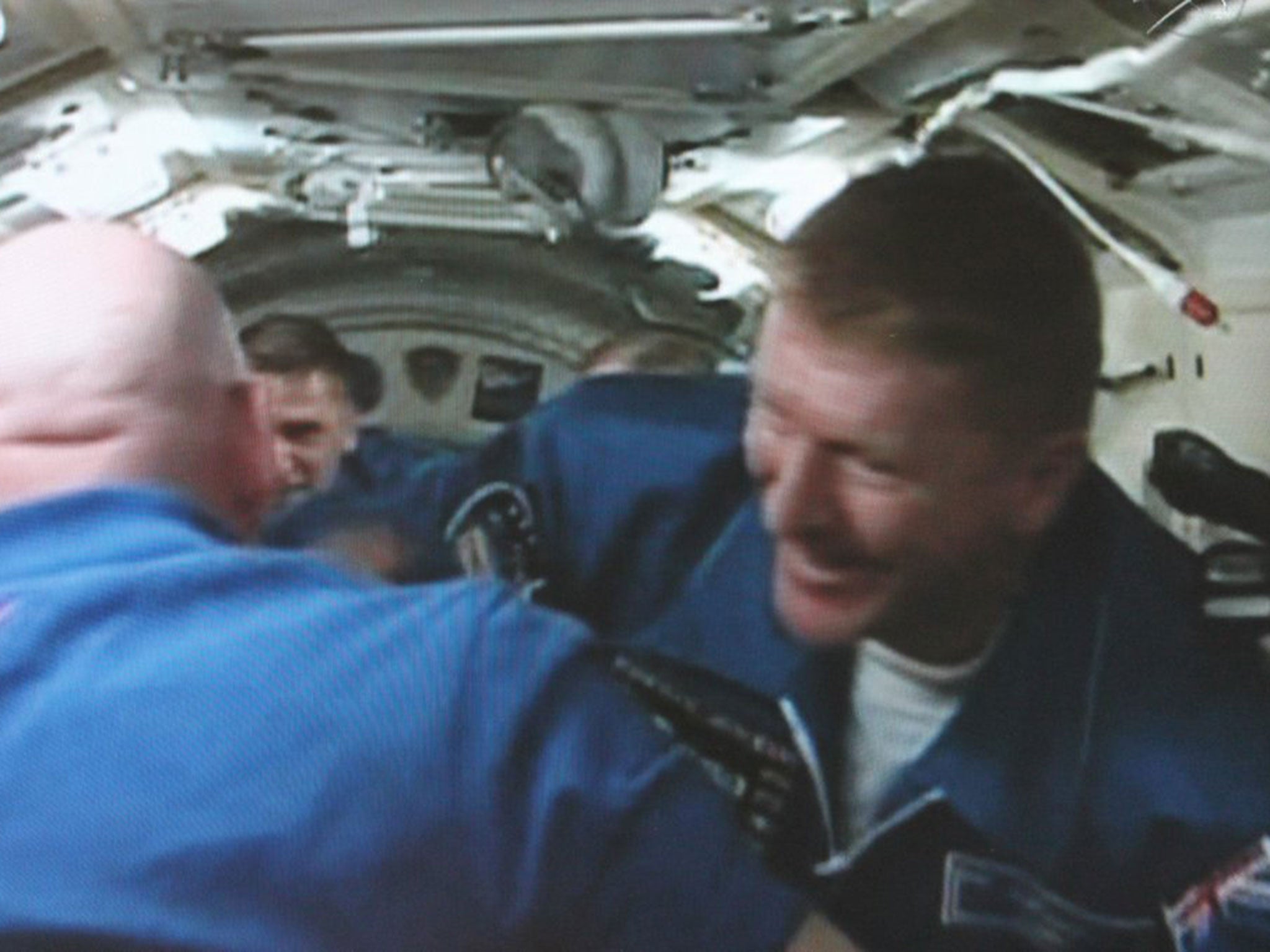 Tim Peake arrives on the International Space Station