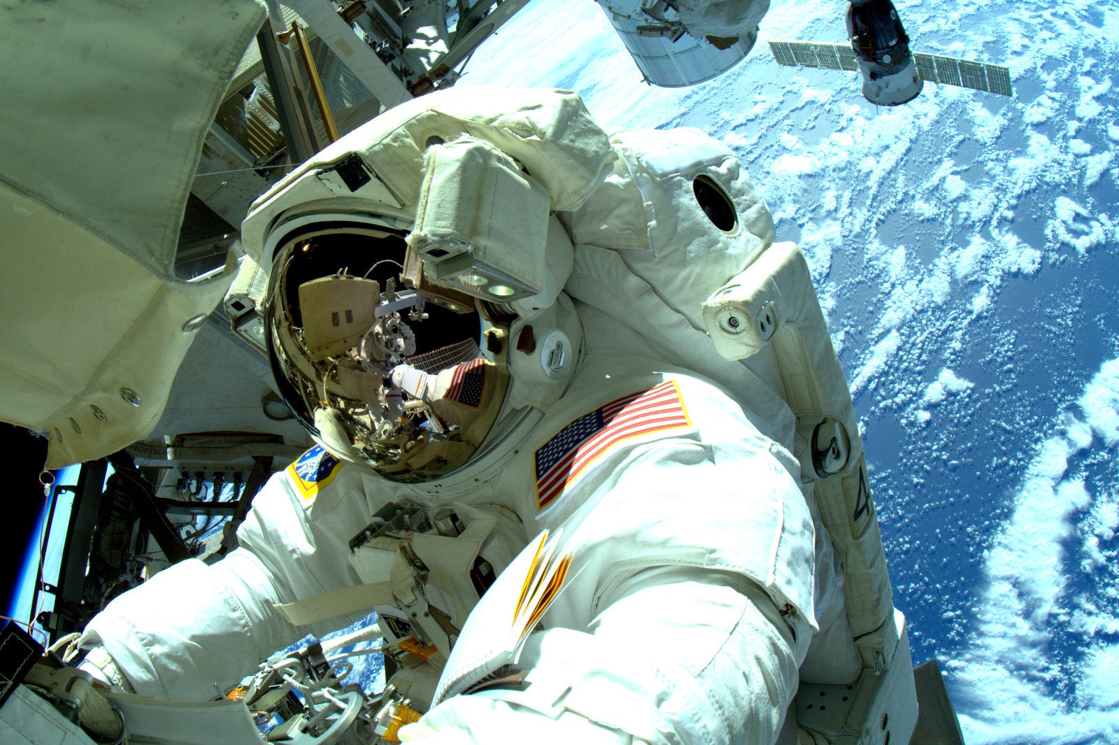 Commander Barry 'Butch' Wilmore on a spacewalk outside the International Space Station in March 2015