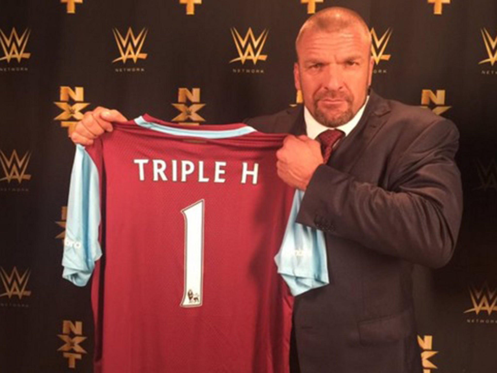 Triple H and his West Ham shirt